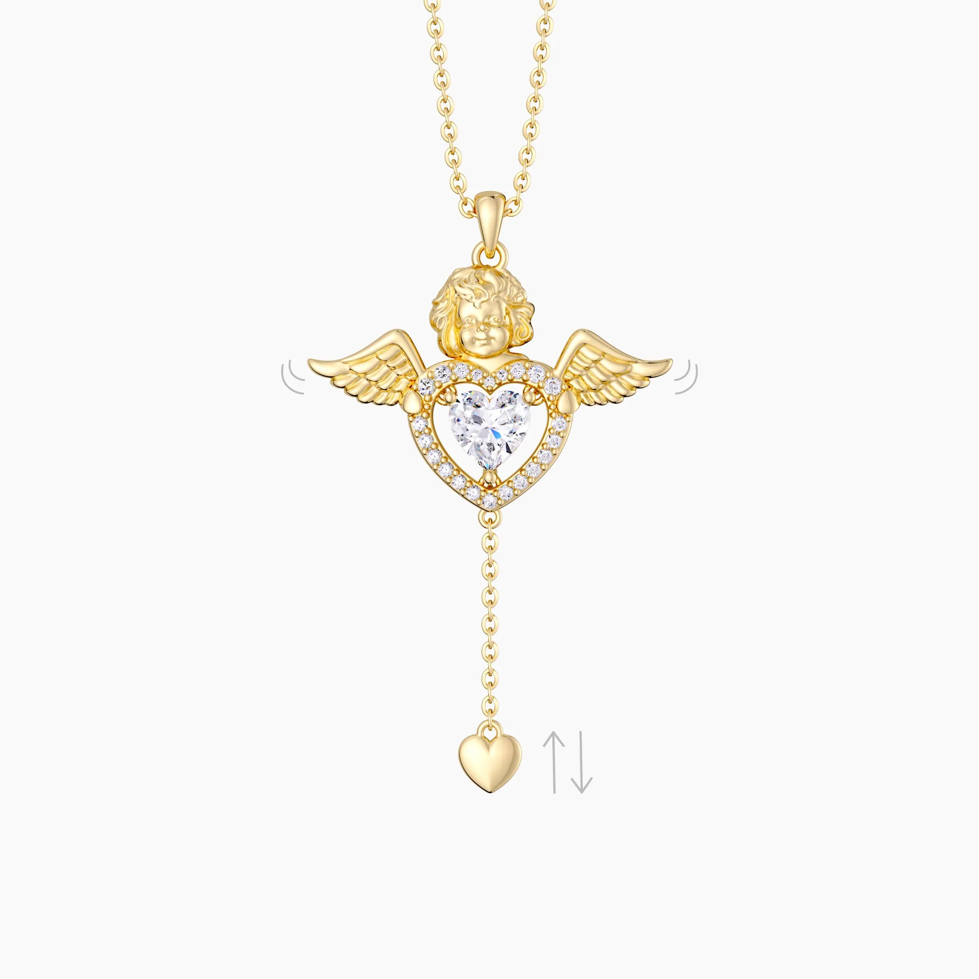 Cherub's Whisper Dancing Love Pendant Necklace sold by Vanimy Jewelry