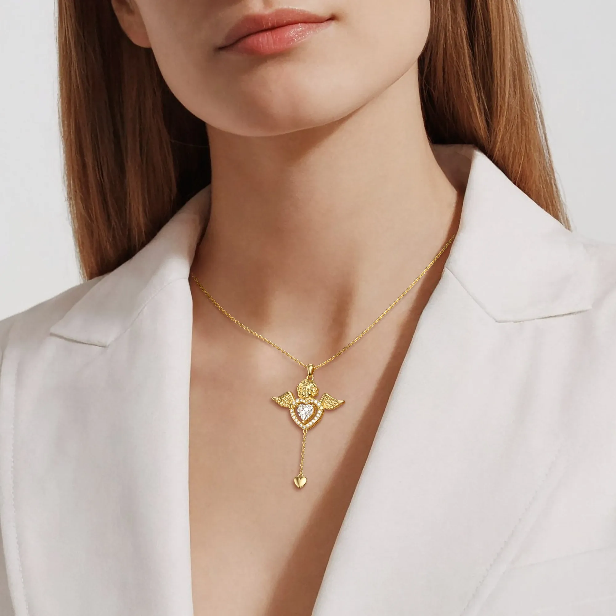 Cherub's Whisper Dancing Love Pendant Necklace sold by Vanimy Jewelry product image thumbnail 5