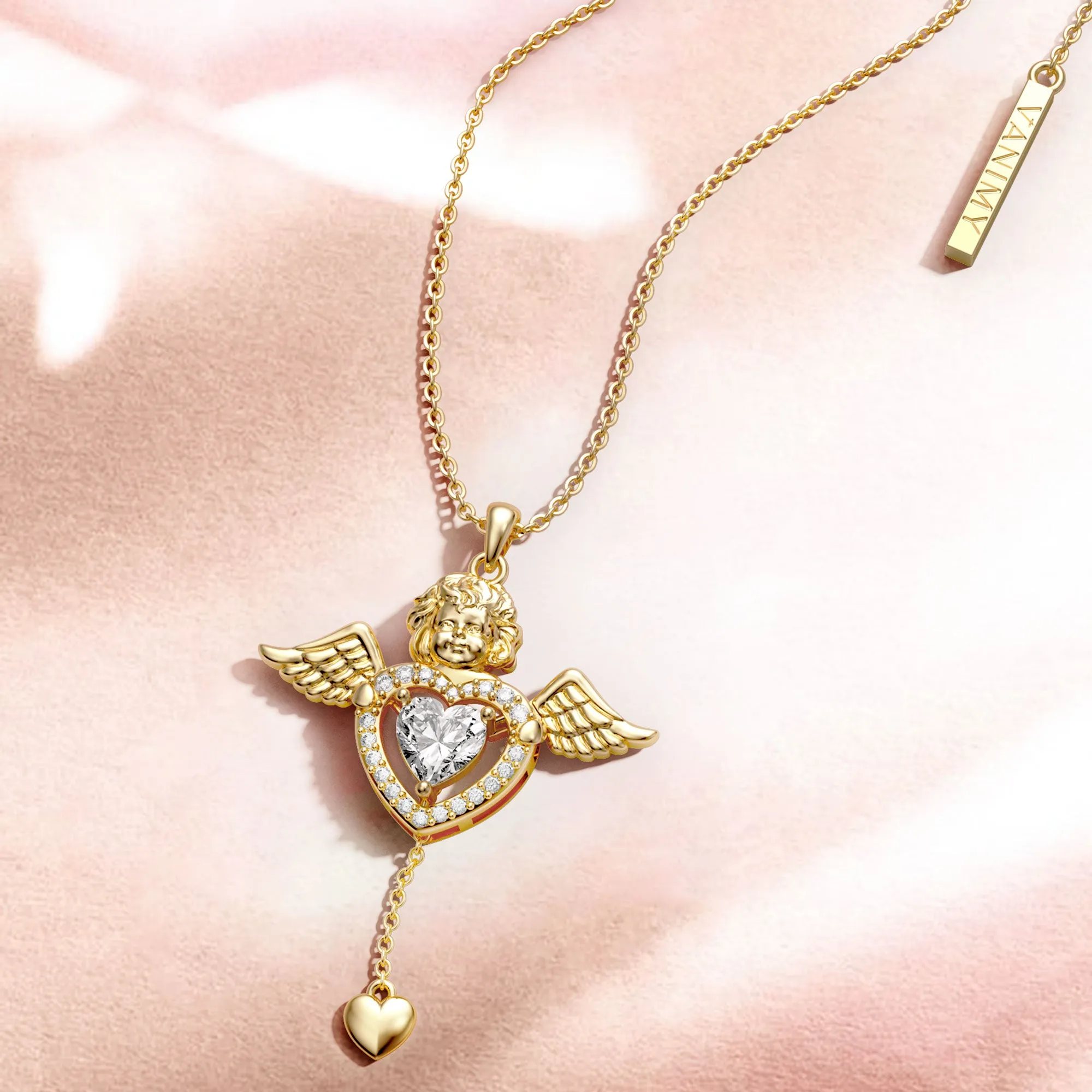 Cherub's Whisper Dancing Love Pendant Necklace sold by Vanimy Jewelry product image thumbnail 3