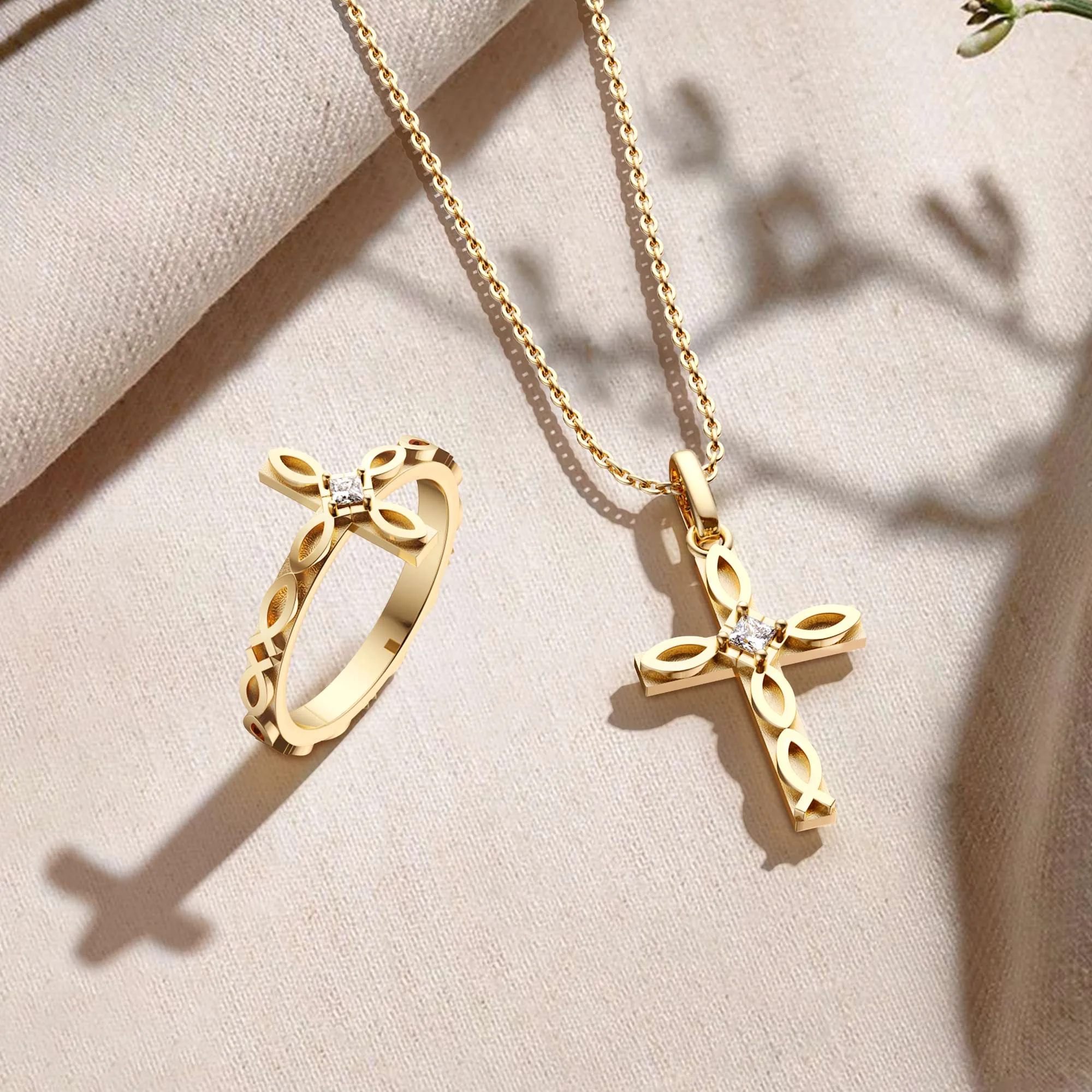 Faith Ichthys Cross Protection Promise Ring sold by Vanimy Jewelry product image thumbnail 3