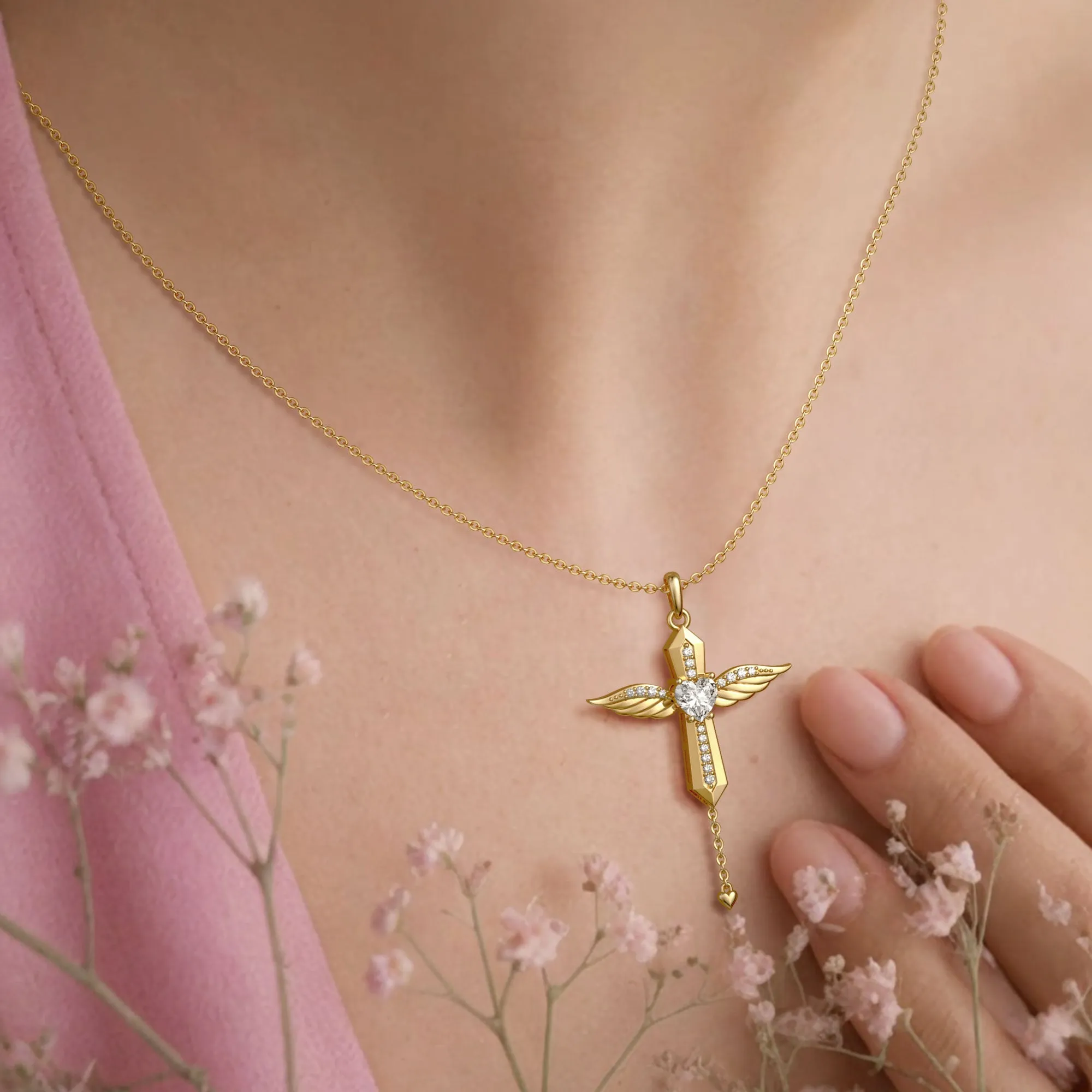 Angel Wings Dancing Love Pendant Necklace sold by Vanimy Jewelry product image thumbnail 5