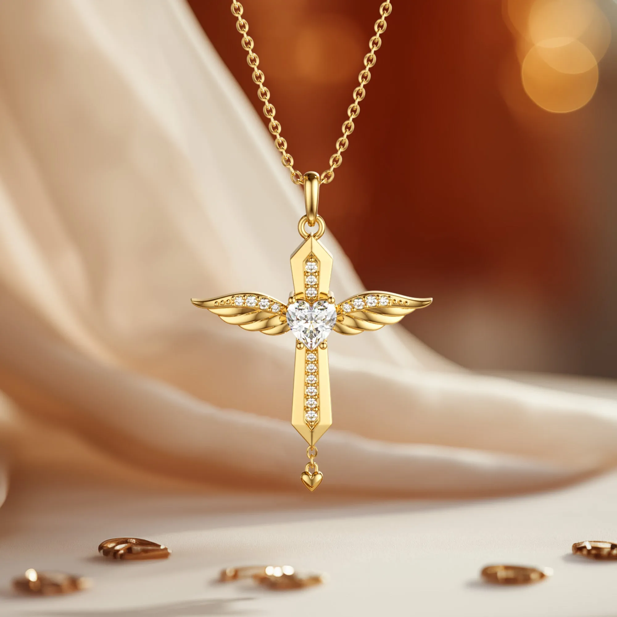 Angel Wings Dancing Love Pendant Necklace sold by Vanimy Jewelry product image thumbnail 3