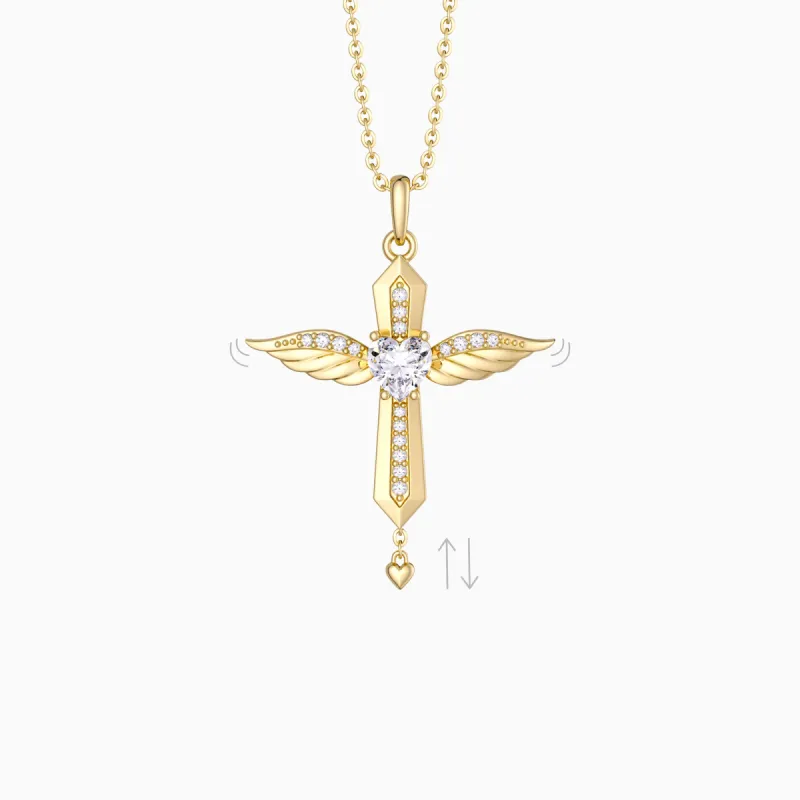 Angel Wings Dancing Love Pendant Necklace sold by Vanimy Jewelry