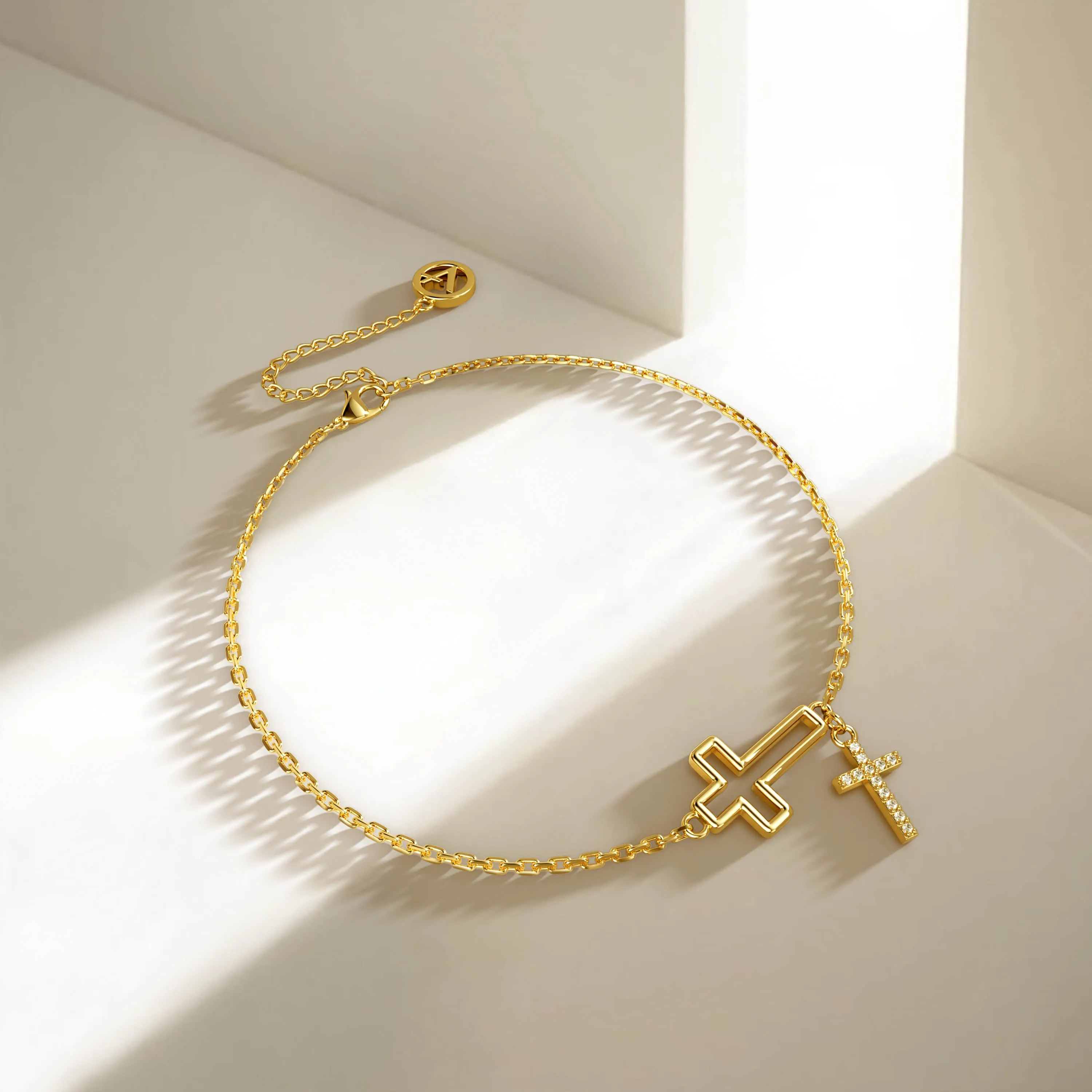 Cutout Double Cross Bracelet sold by Vanimy Jewelry product image thumbnail 2