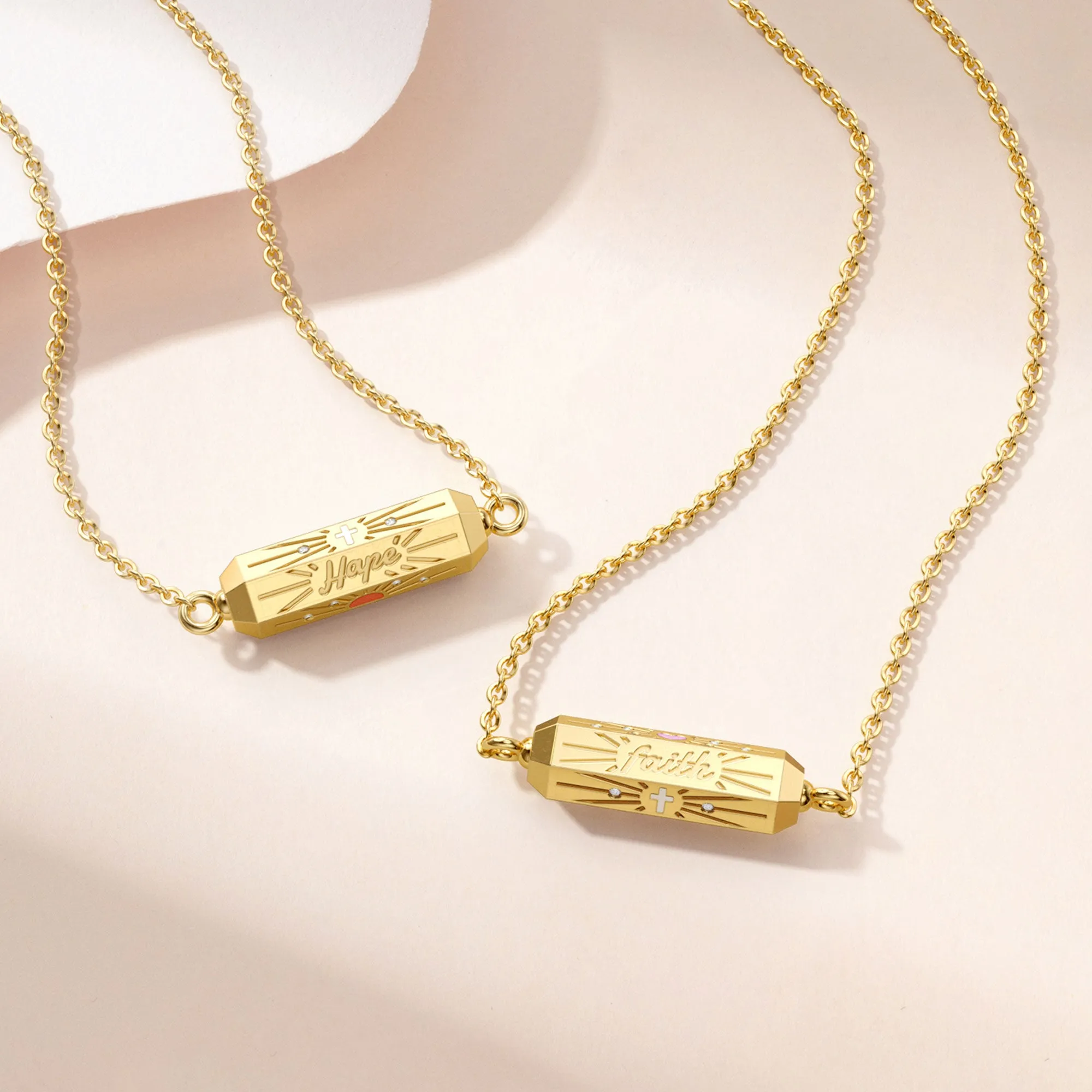 Love Faith Hope Cross Spinner Necklace sold by Vanimy Jewelry product image thumbnail 3