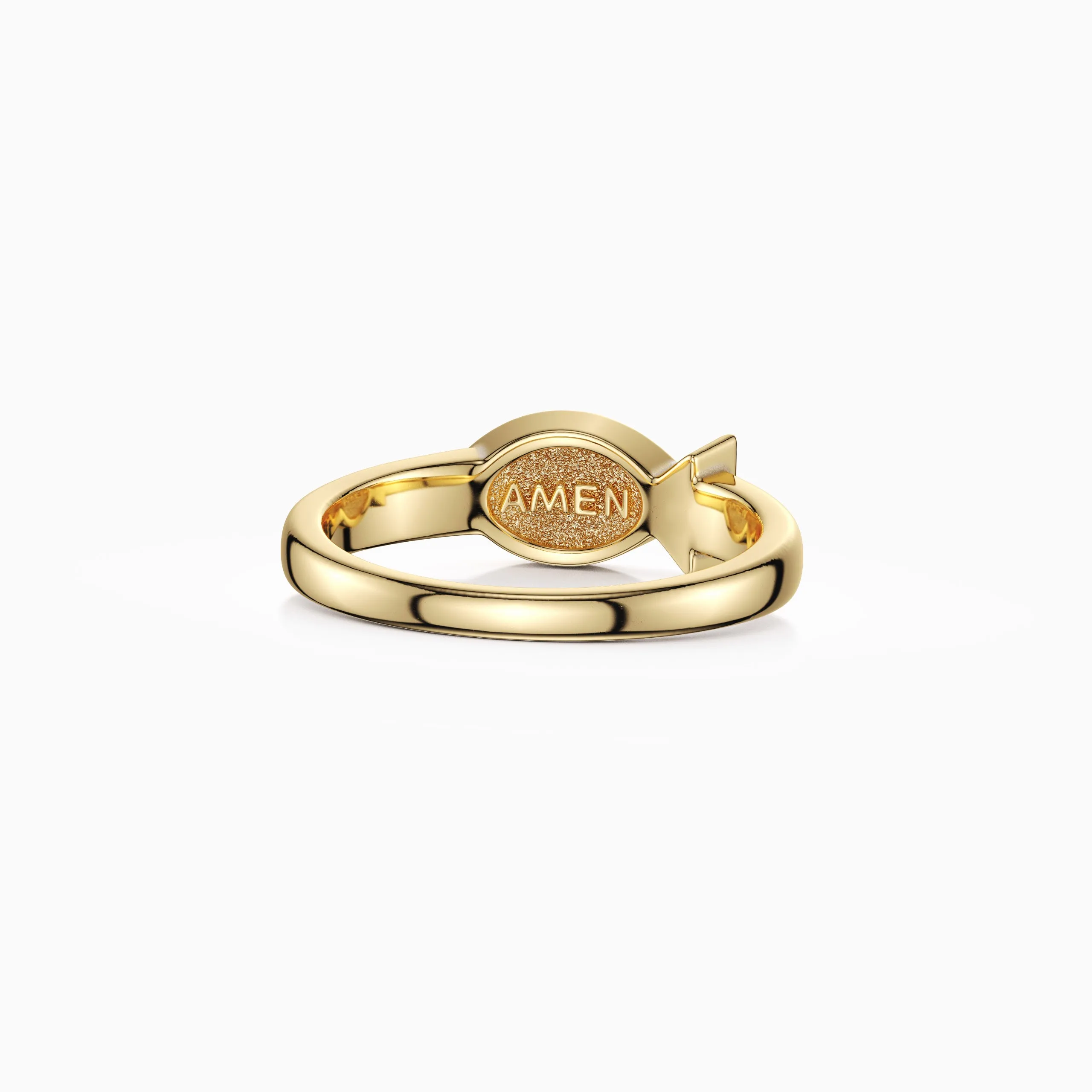 Ichthys Amen Stamp Ring sold by Vanimy Jewelry product image thumbnail 2