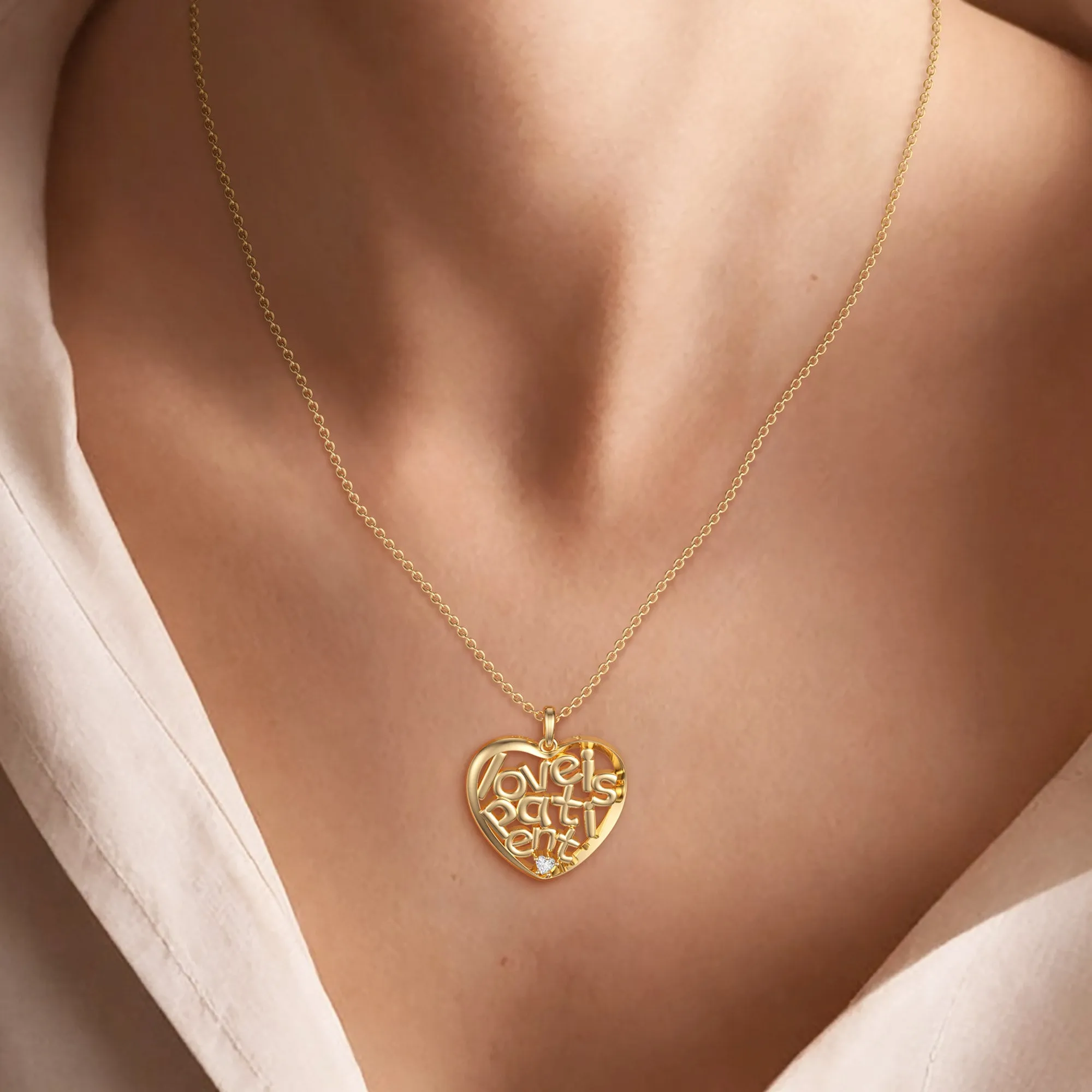 'Love Is Patient' Infinite Love Heart Pendant Necklace sold by Vanimy Jewelry product image thumbnail 2