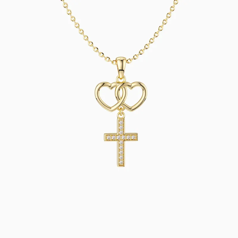 Gold Love And Faith Cross Necklace sold by Vanimy Jewelry