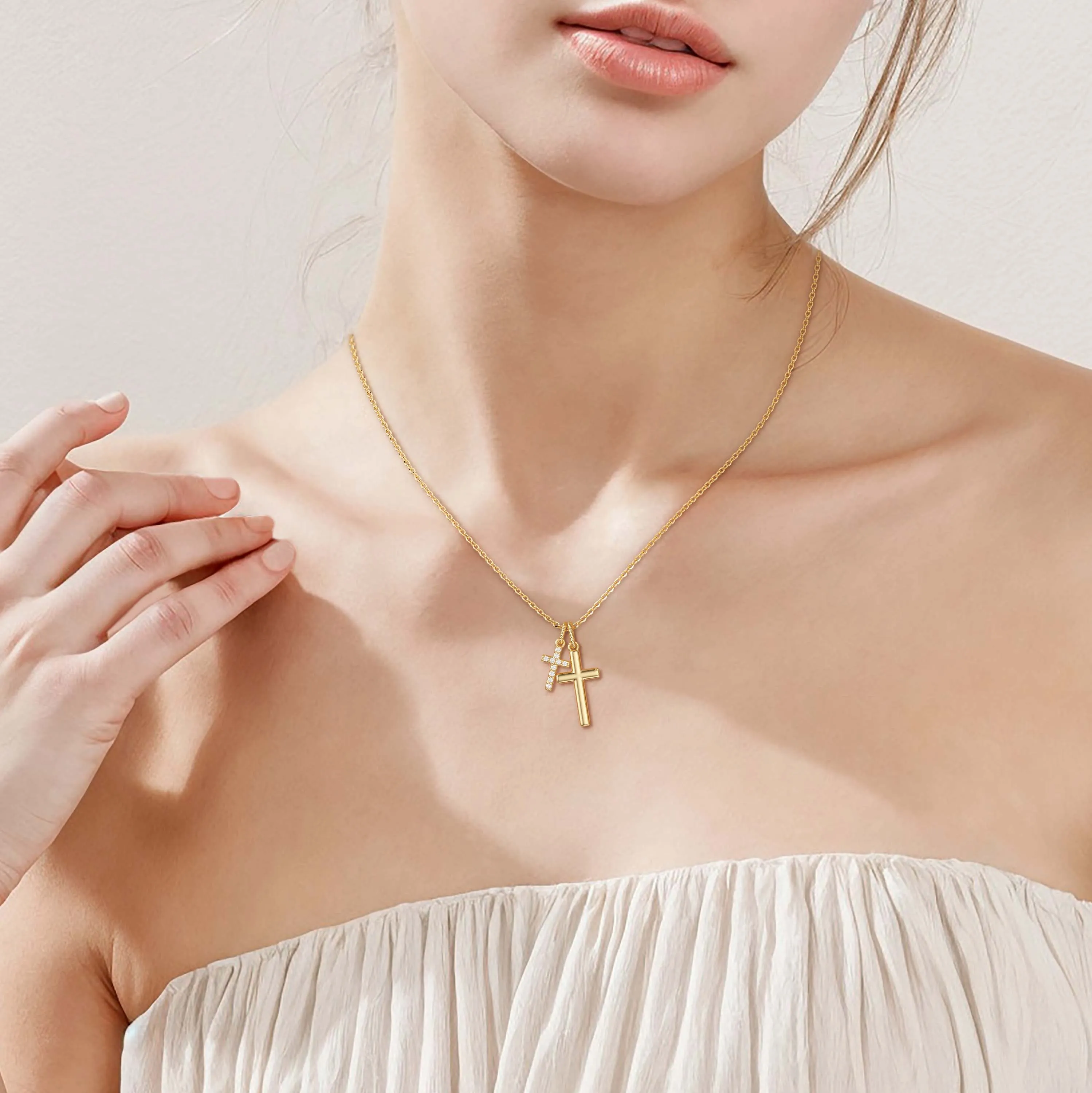 Dual Cross Harmony Necklace sold by Vanimy Jewelry product image thumbnail 2