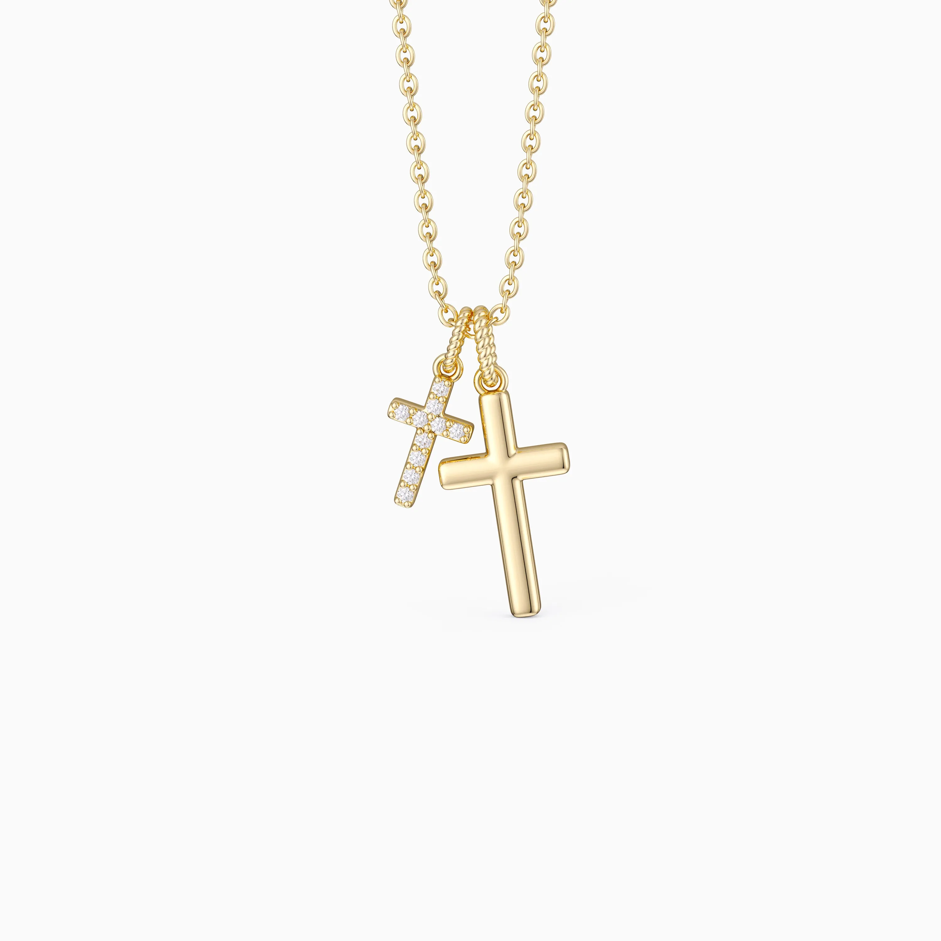 Dual Cross Harmony Necklace sold by Vanimy Jewelry