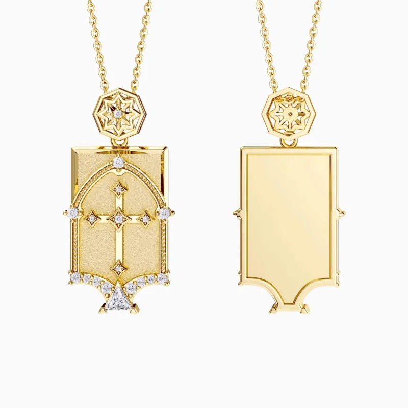 Personalized Cross Dome Engraved Necklace sold by Vanimy Jewelry