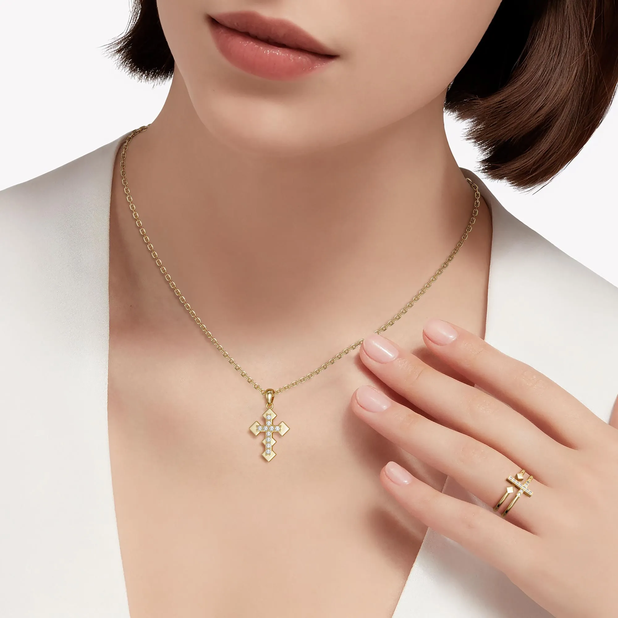 Eternity Cross Necklace sold by Vanimy Jewelry product image thumbnail 5