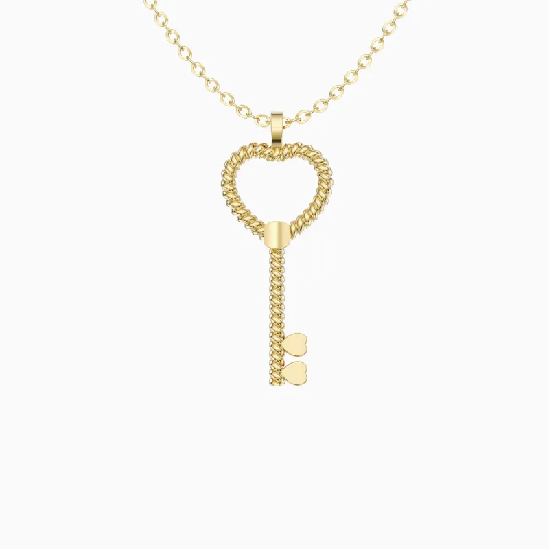 Heart Key Pendant Necklace sold by Vanimy Jewelry