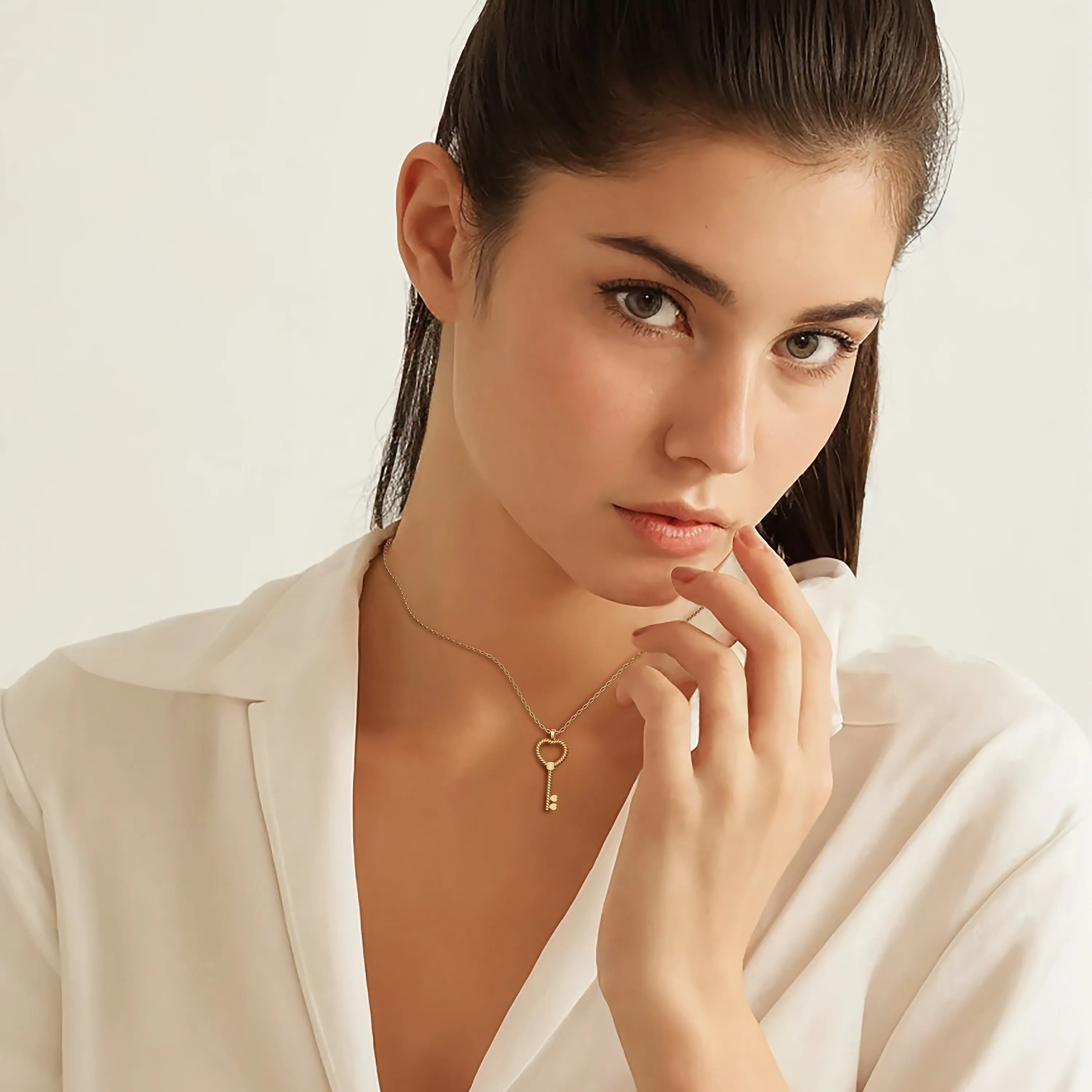 Heart Key Pendant Necklace sold by Vanimy Jewelry product image thumbnail 3