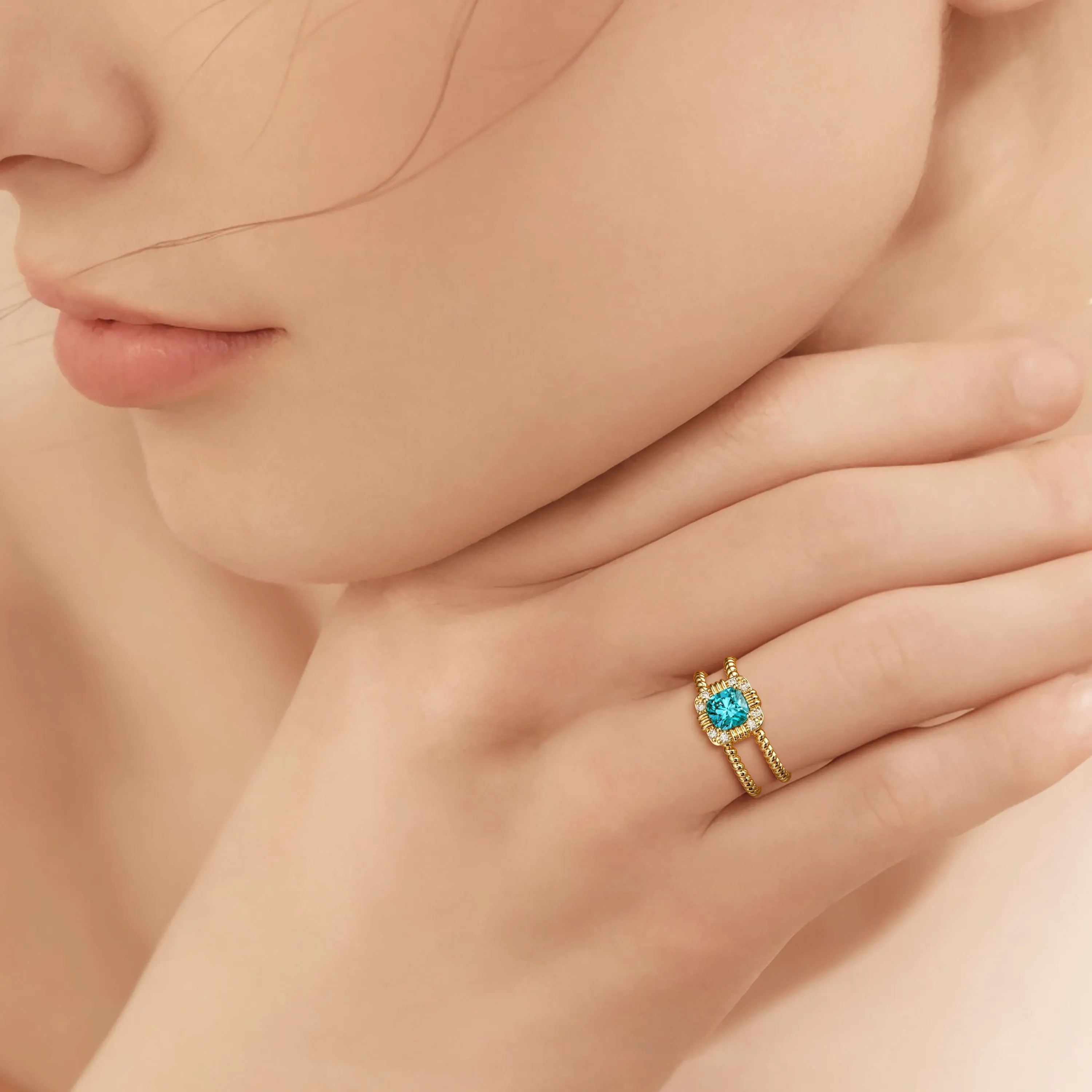 Double Twisted Rope Solitaire Ring sold by Vanimy Jewelry product image thumbnail 2