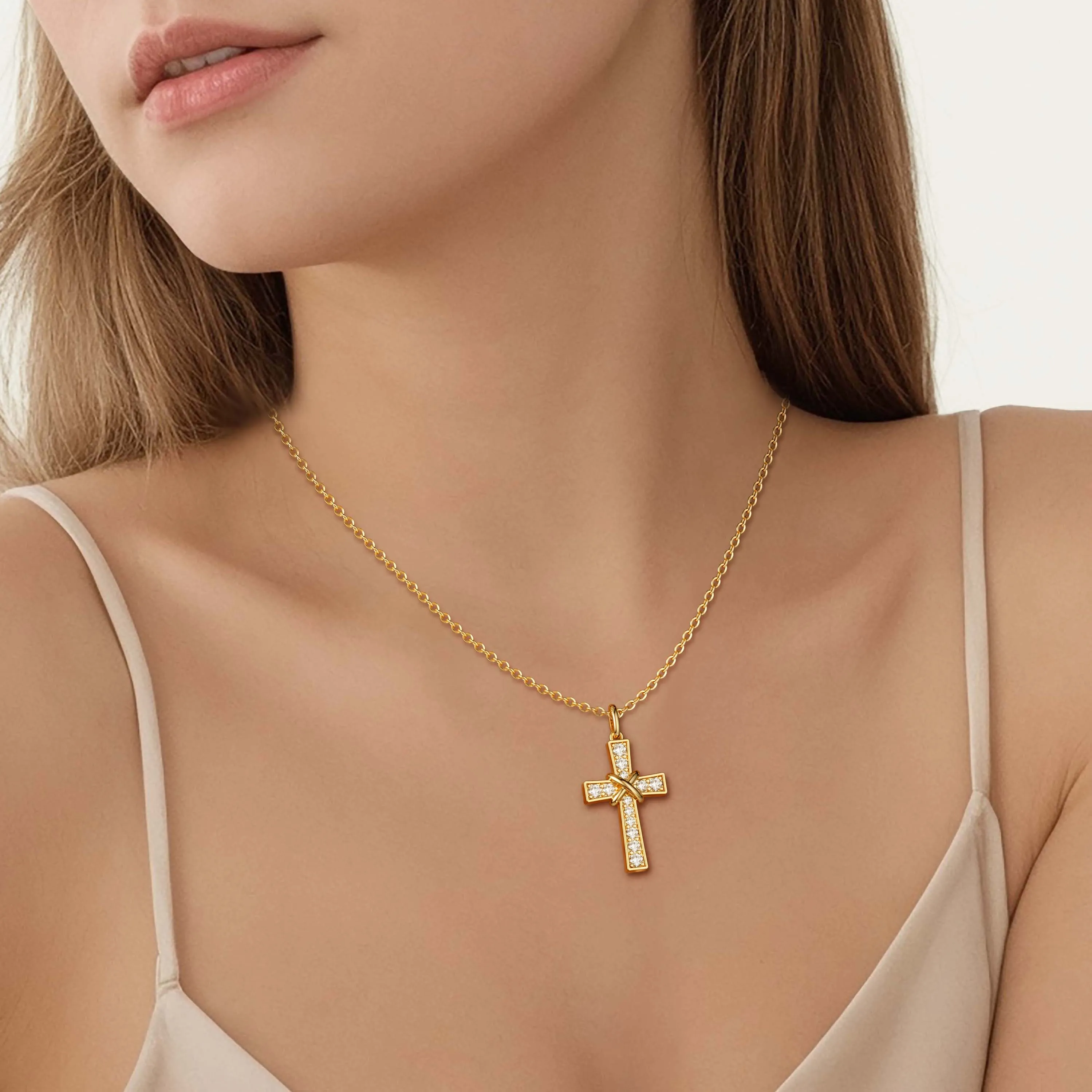 Pavé X Cross Necklace sold by Vanimy Jewelry product image thumbnail 2