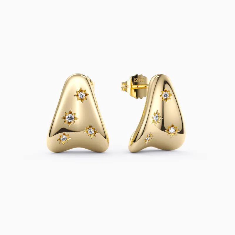 Celestial Cosmic Star Stud Earrings sold by Vanimy Jewelry