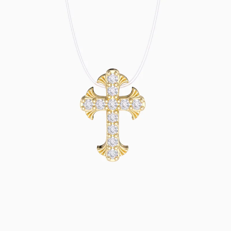 Faith Floating Cross Pendant Necklace sold by Vanimy Jewelry