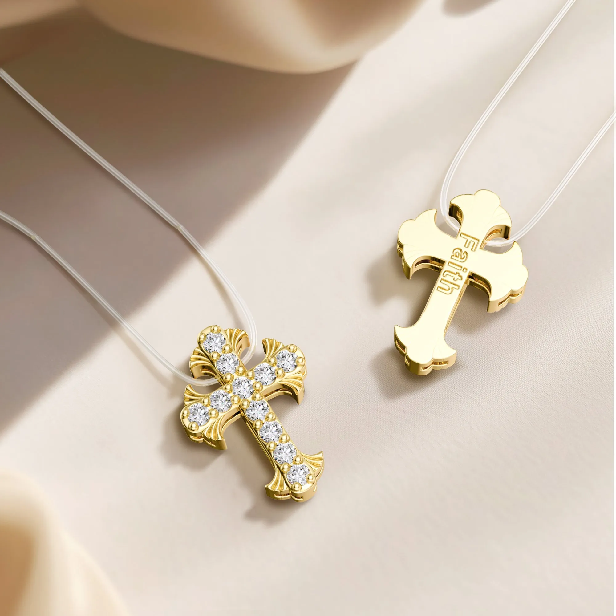 Faith Floating Cross Pendant Necklace sold by Vanimy Jewelry product image thumbnail 2