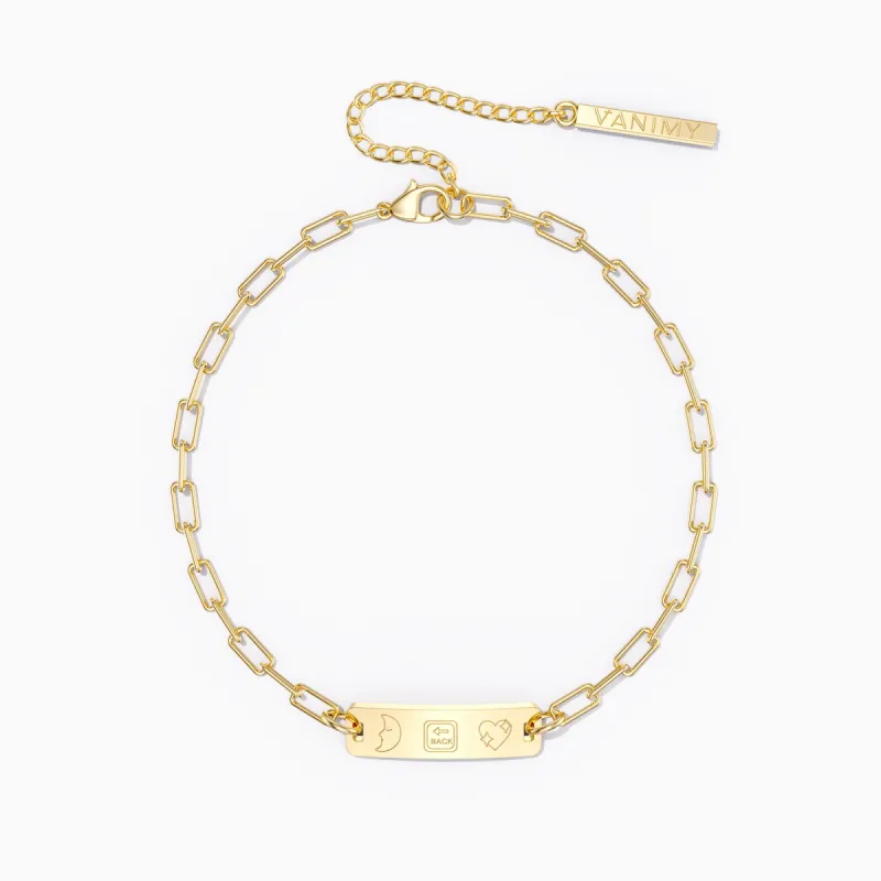 To the Moon And Heart Love Token Emoji Bracelet sold by Vanimy Jewelry