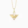 Radiating Triangle Wave Trillion Cut Pendant Necklace sold by Vanimy Jewelry