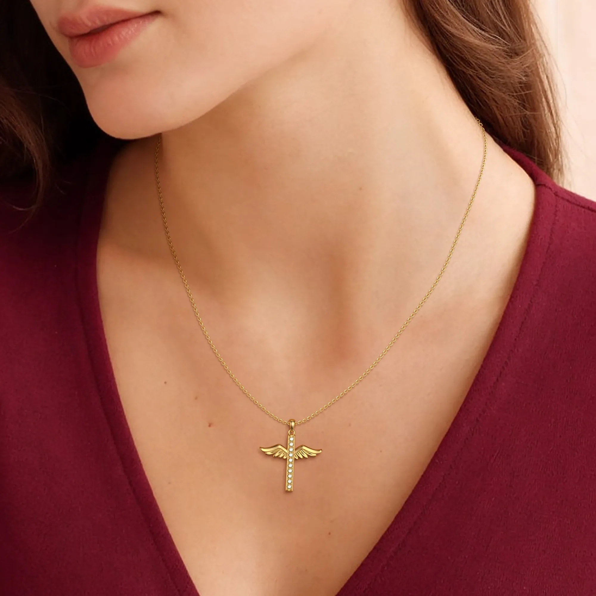 Eternal Guardian Wing Classic Pendant Necklace sold by Vanimy Jewelry product image thumbnail 2