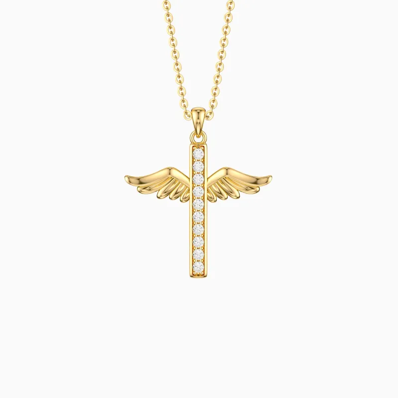 Eternal Guardian Wing Classic Pendant Necklace sold by Vanimy Jewelry