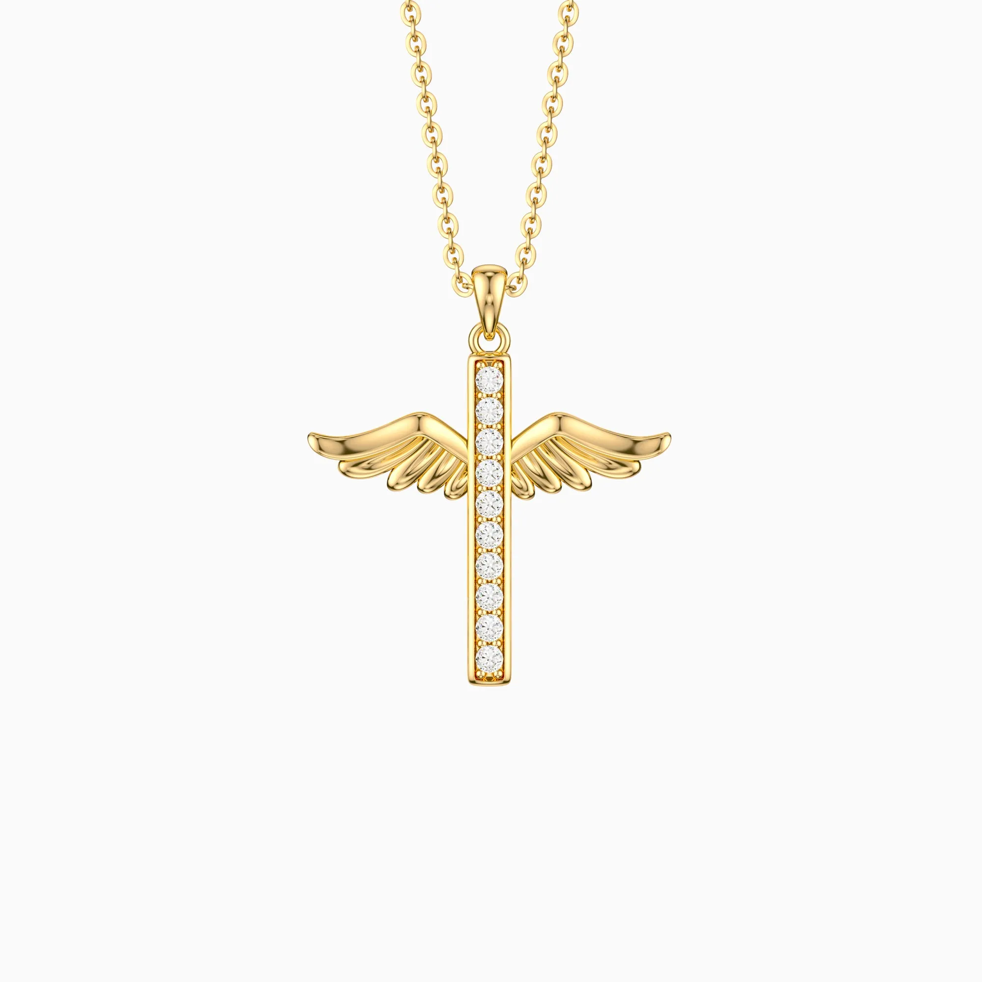 Eternal Guardian Wing Classic Pendant Necklace sold by Vanimy Jewelry