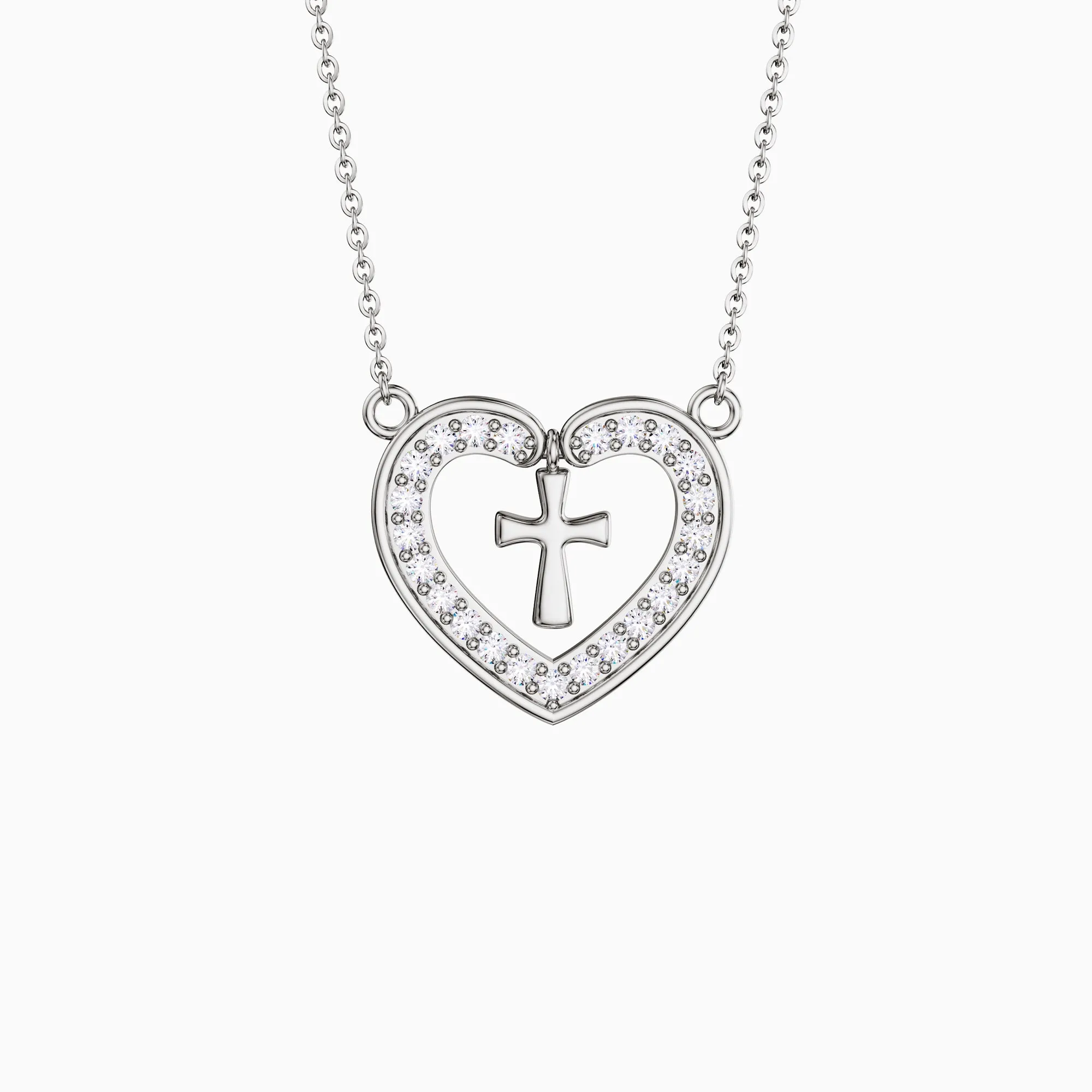 Divine Love Dangling Cross Heart Necklace sold by Vanimy Jewelry product image thumbnail 5