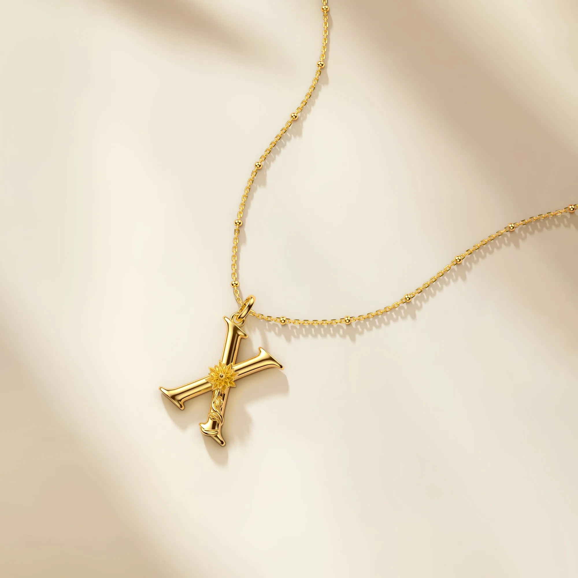 Xeranthemum Blossom Letter X Pendant sold by Vanimy Jewelry product image thumbnail 4