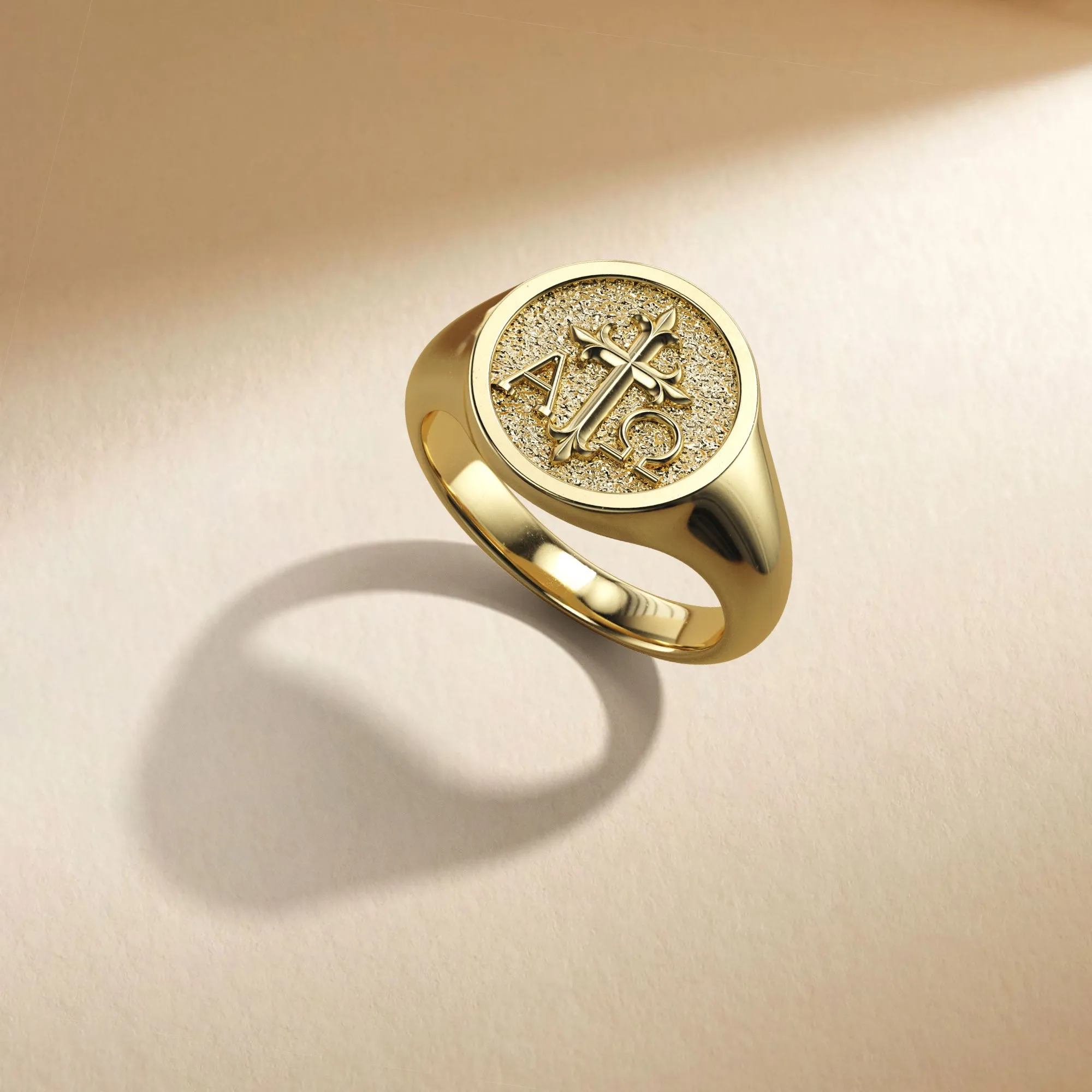 Alpha Omega Cross Signet Ring sold by Vanimy Jewelry product image thumbnail 2