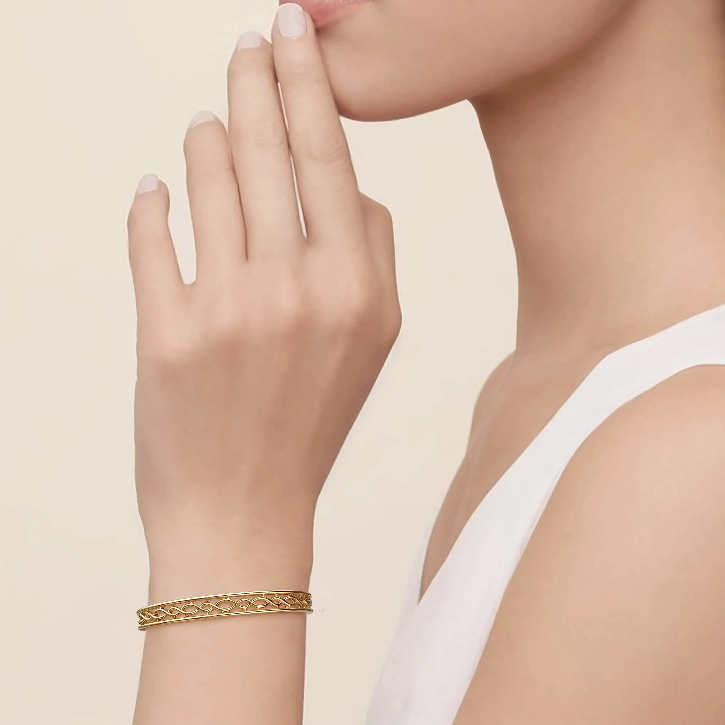 Divine Crown of Thorns Hollow Bangle sold by Vanimy Jewelry product image thumbnail 3