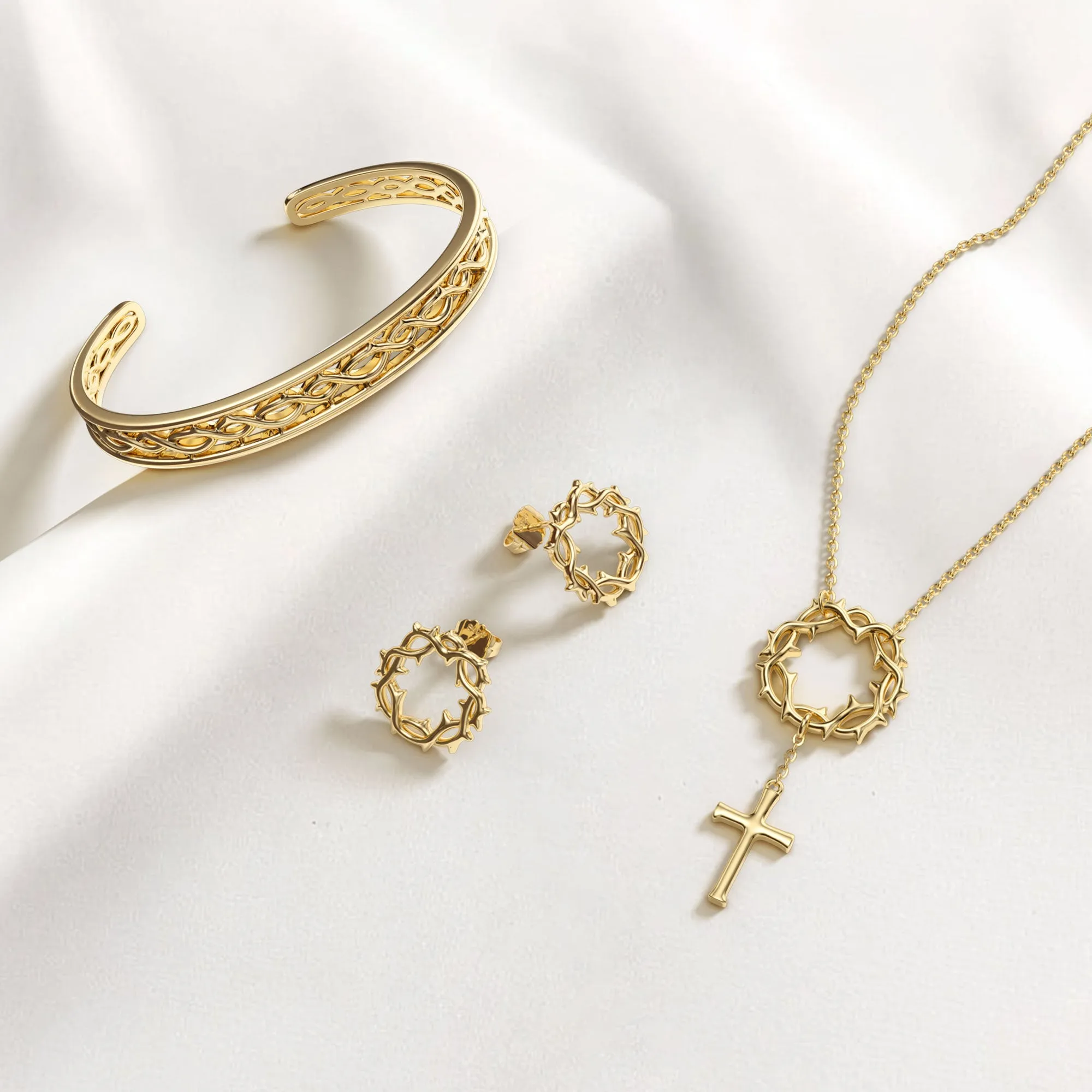 Divine Crown of Thorns Hollow Bangle sold by Vanimy Jewelry product image thumbnail 5