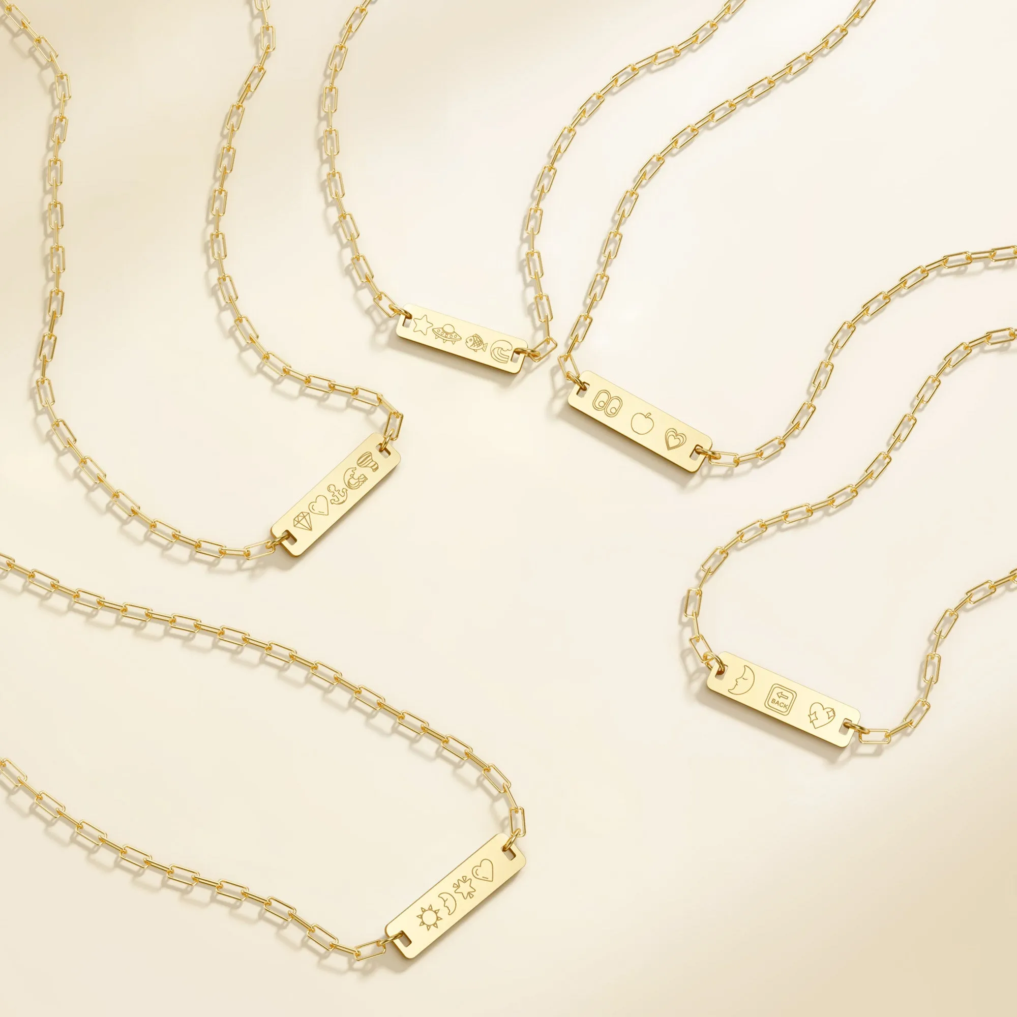 To the Moon And Heart Love Token Emoji Necklace sold by Vanimy Jewelry product image thumbnail 5