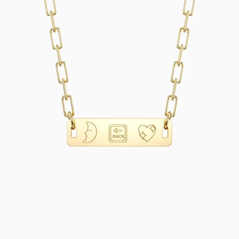 To the Moon And Heart Love Token Emoji Necklace sold by Vanimy Jewelry