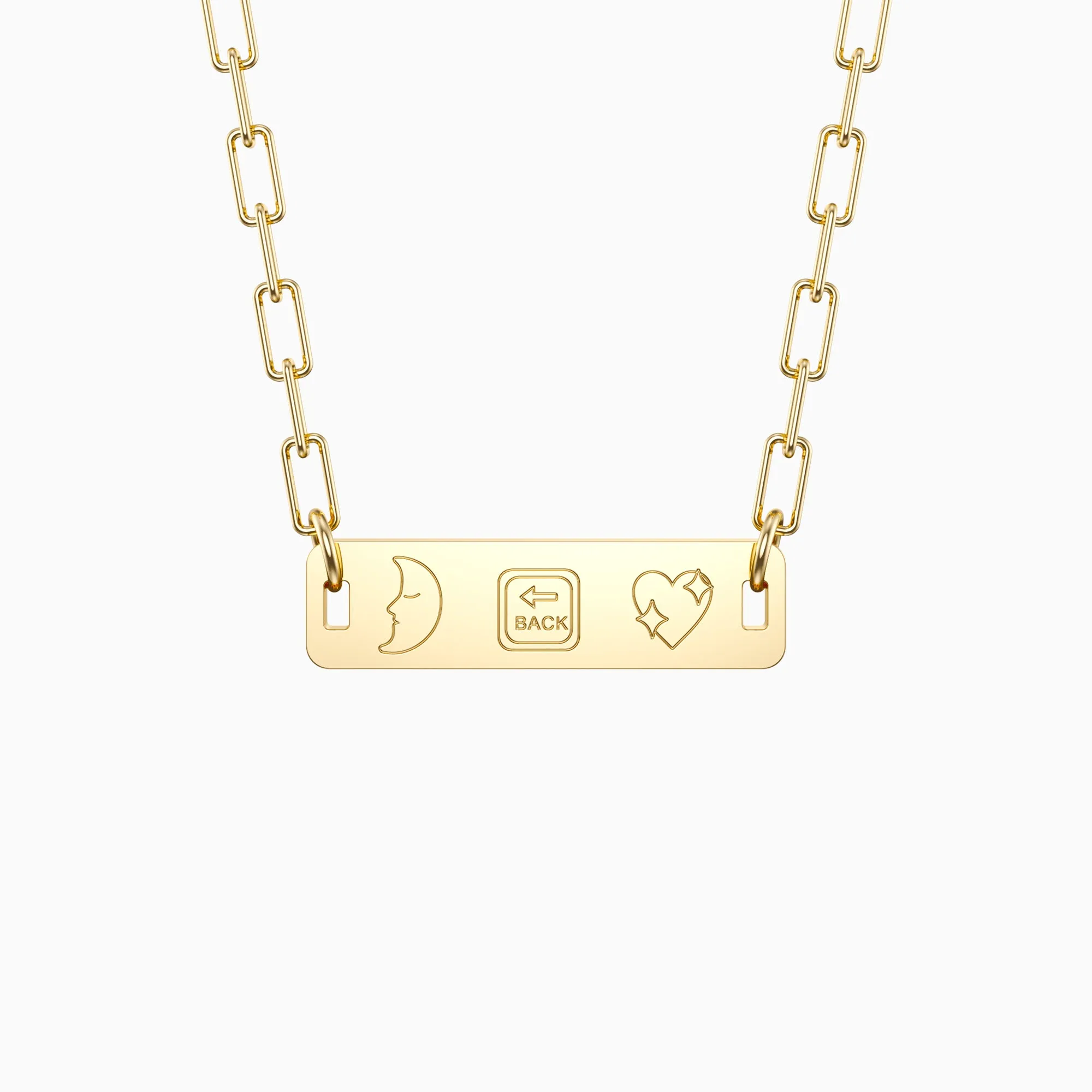 To the Moon And Heart Love Token Emoji Necklace sold by Vanimy Jewelry