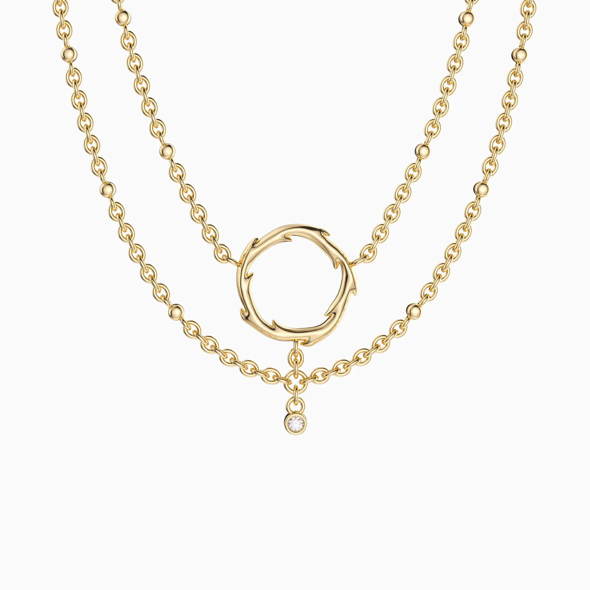 Thorns Circle Layered Necklace sold by Vanimy Jewelry