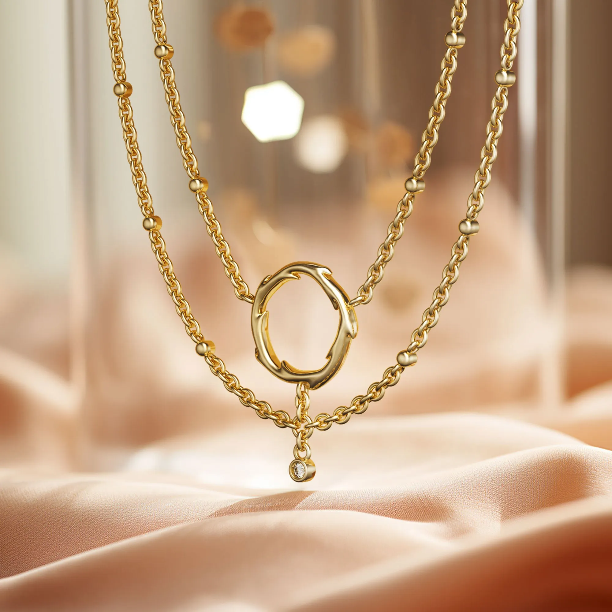 Thorns Circle Layered Necklace sold by Vanimy Jewelry product image thumbnail 4