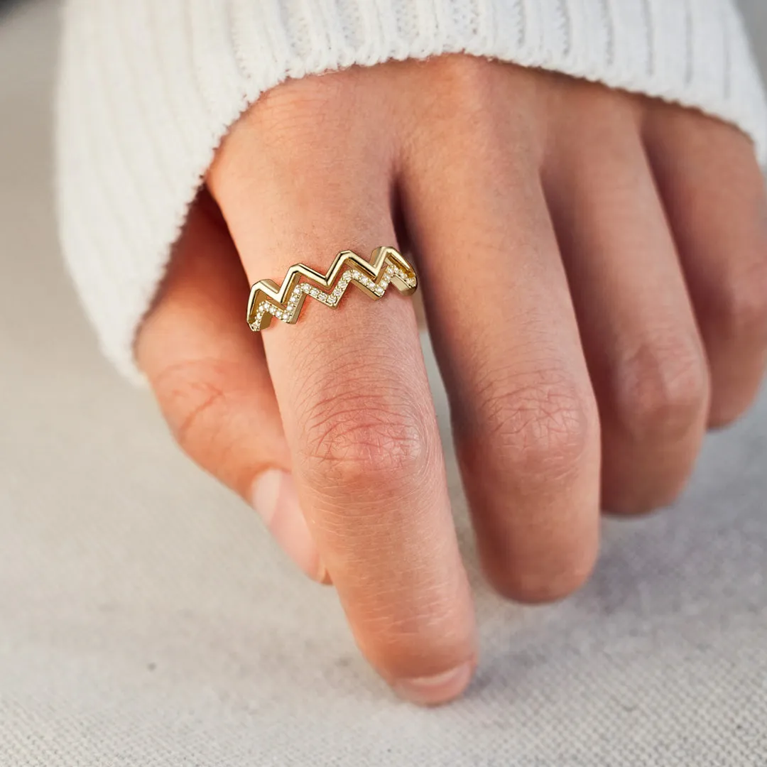 Customized Highs And Lows Wave Ring sold by Vanimy Jewelry product image thumbnail 5
