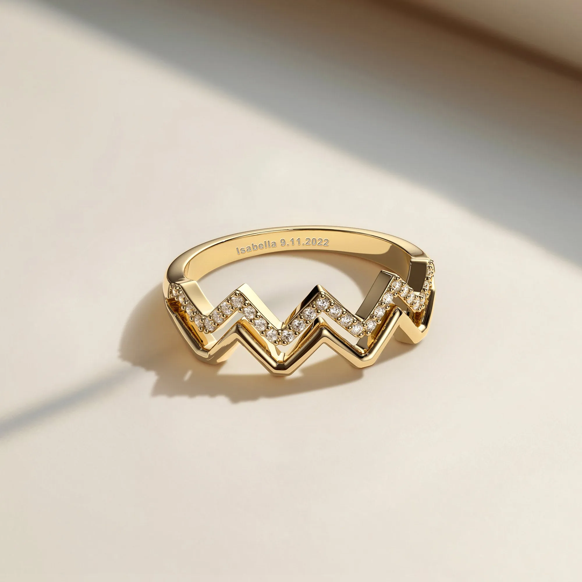 Customized Highs And Lows Wave Ring sold by Vanimy Jewelry product image thumbnail 2
