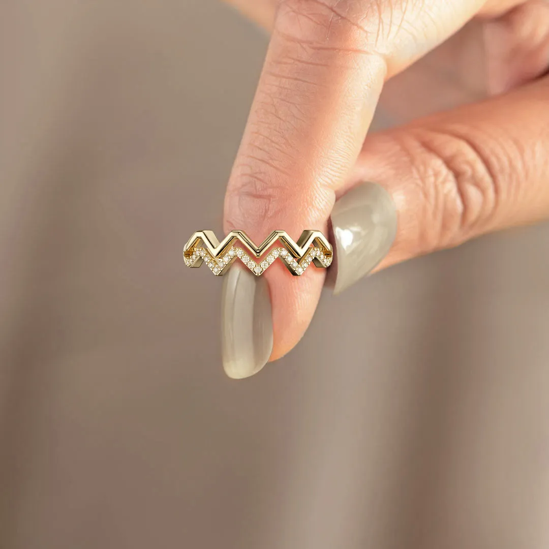 Customized Highs And Lows Wave Ring sold by Vanimy Jewelry product image thumbnail 3