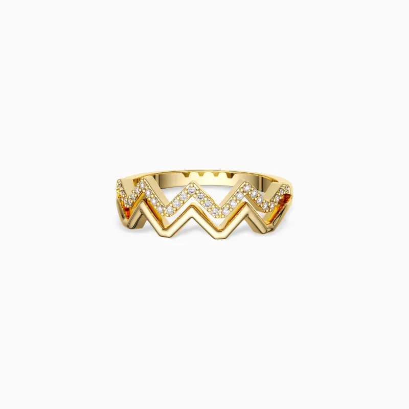 Customized Highs And Lows Wave Ring sold by Vanimy Jewelry