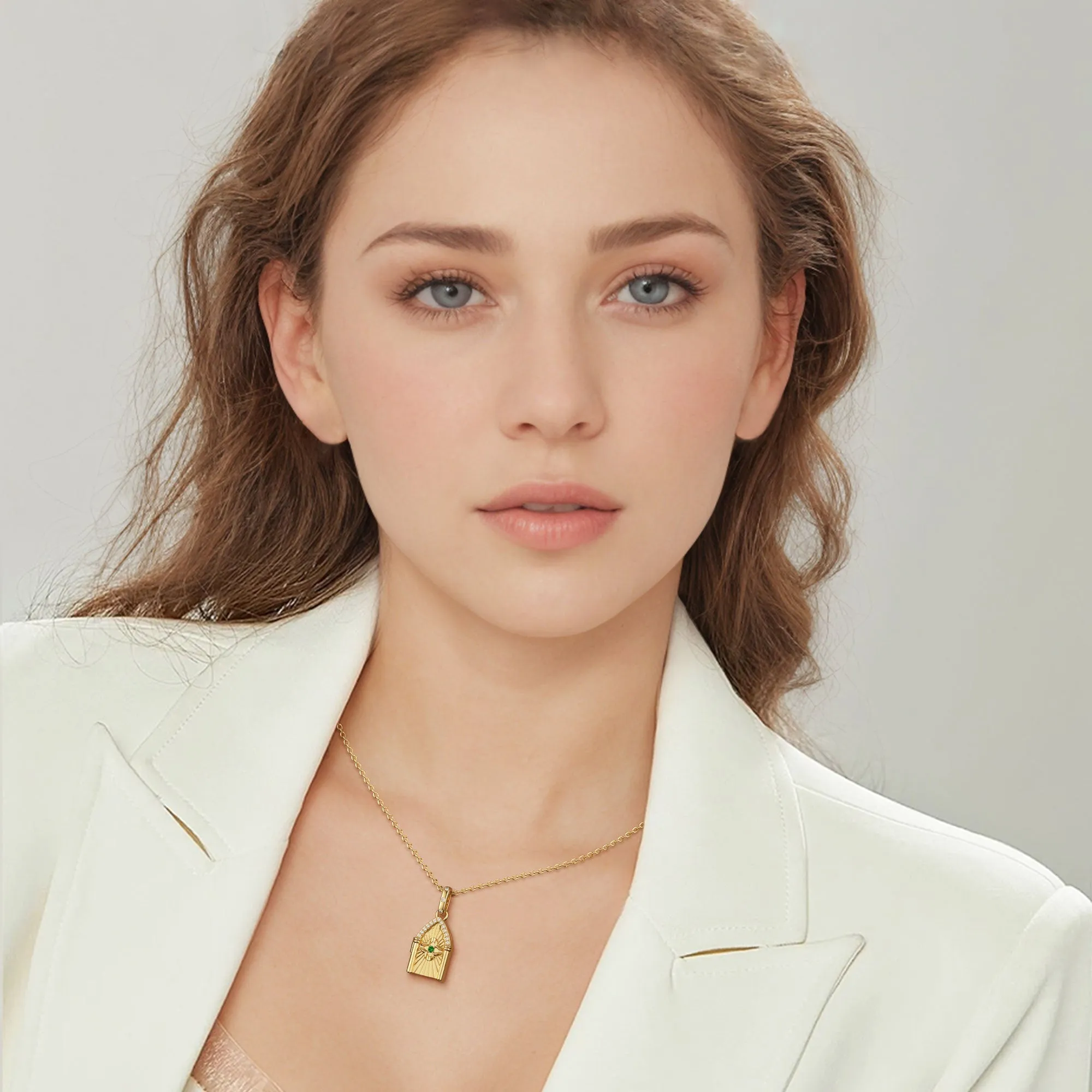 Open the Door to Church Four Leaf Clover Pendant sold by Vanimy Jewelry product image thumbnail 4