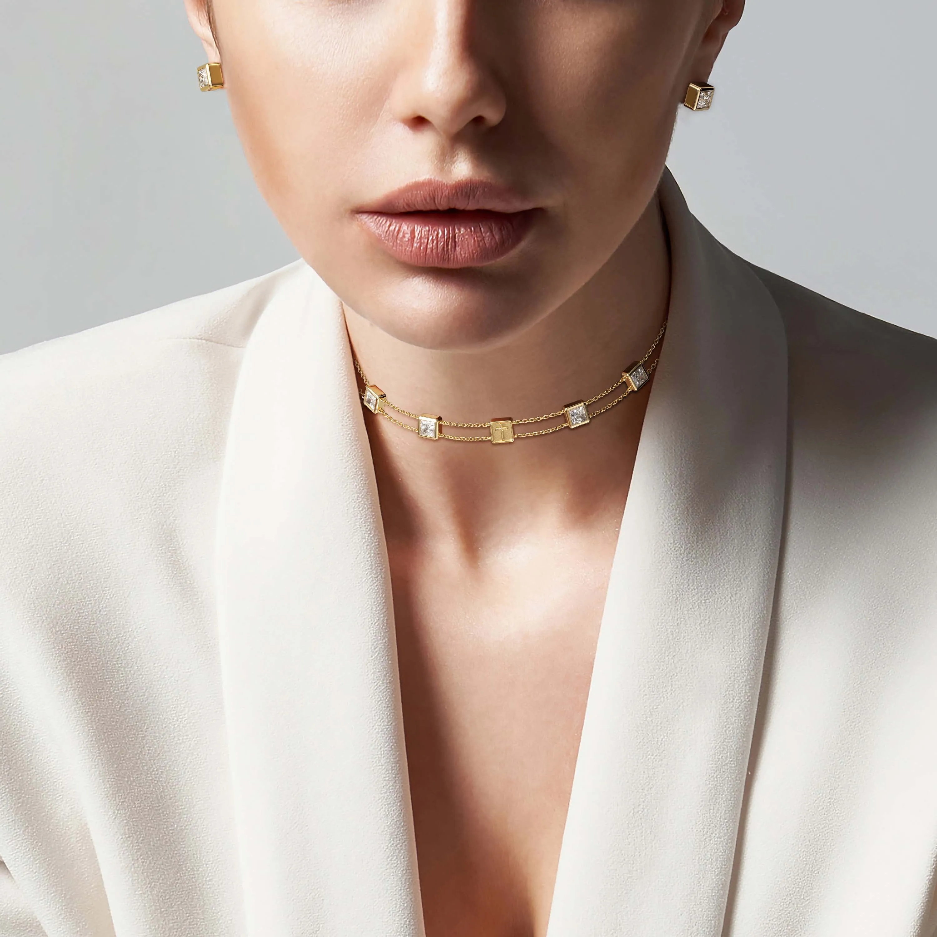 Divine Layered Cross Choker sold by Vanimy Jewelry product image thumbnail 2