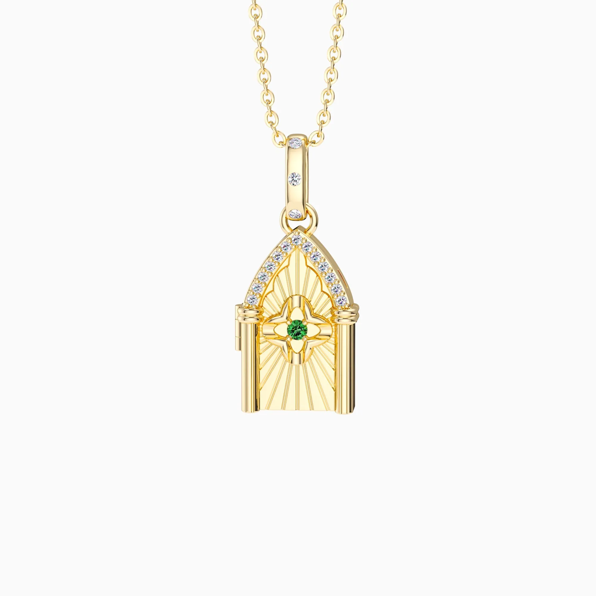 Open the Door to Church Four Leaf Clover Pendant sold by Vanimy Jewelry product image thumbnail 2