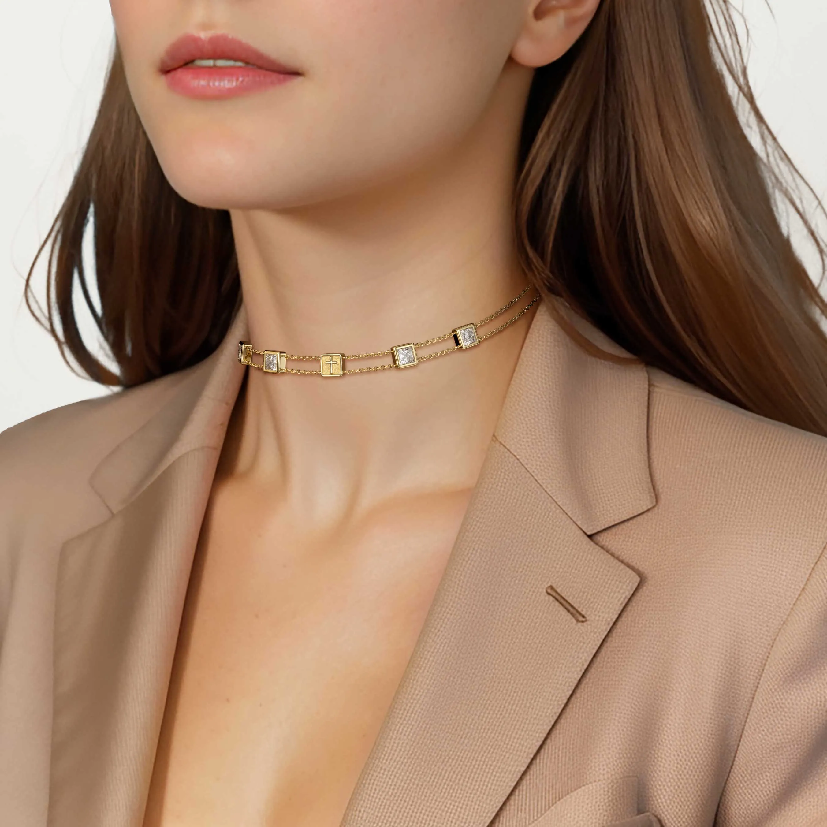 Divine Layered Cross Choker sold by Vanimy Jewelry product image thumbnail 3