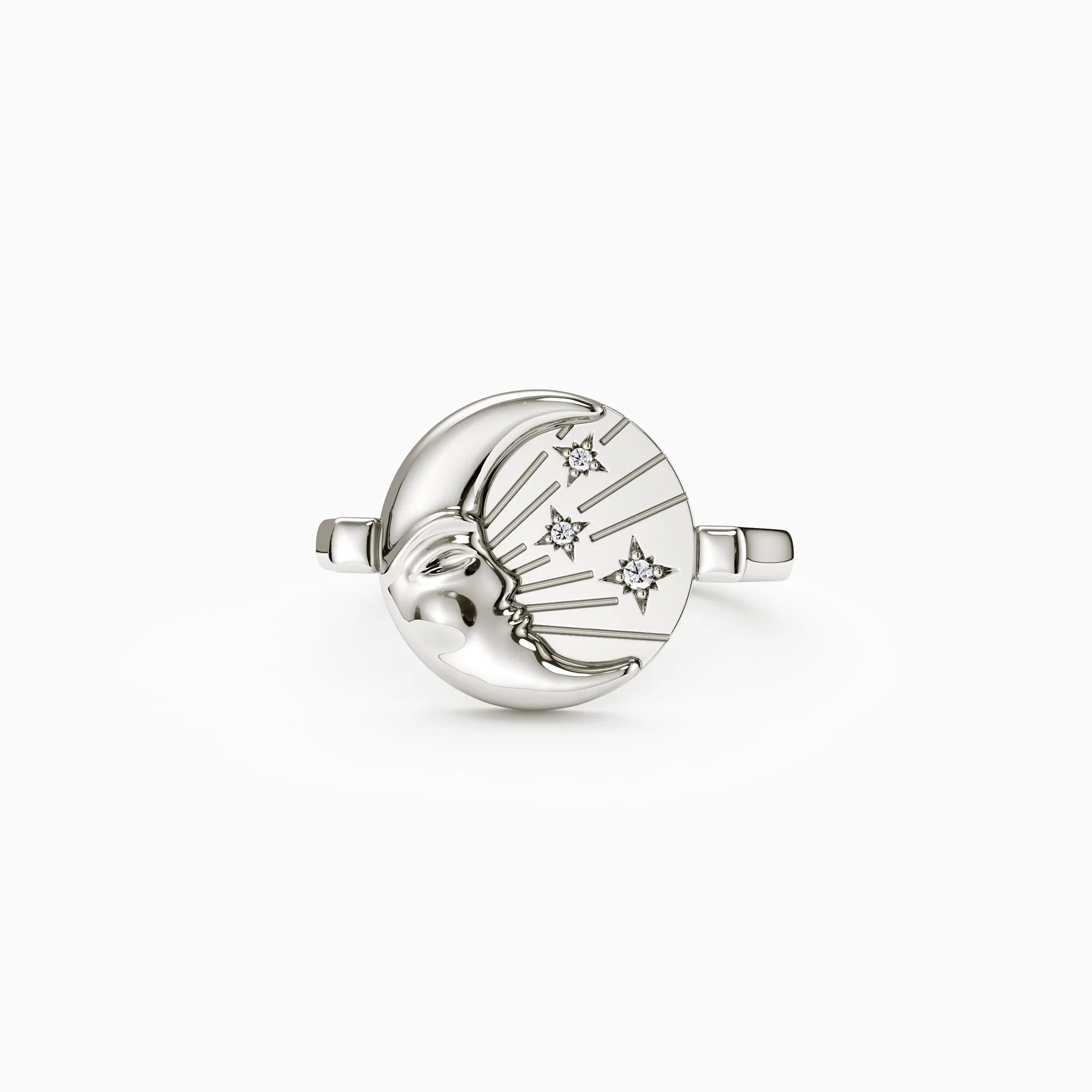 Kissing Moon and Star Signet Pinky Ring sold by Vanimy Jewelry product image thumbnail 5