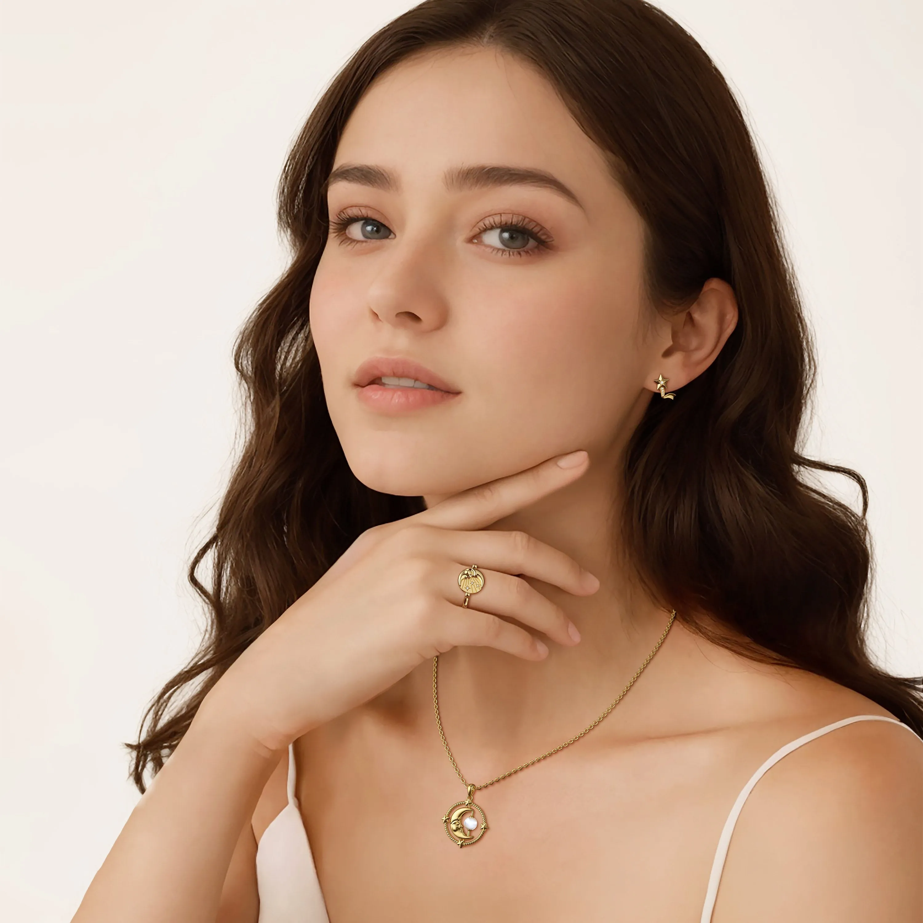 Kissing Moon and Star Signet Pinky Ring sold by Vanimy Jewelry product image thumbnail 4