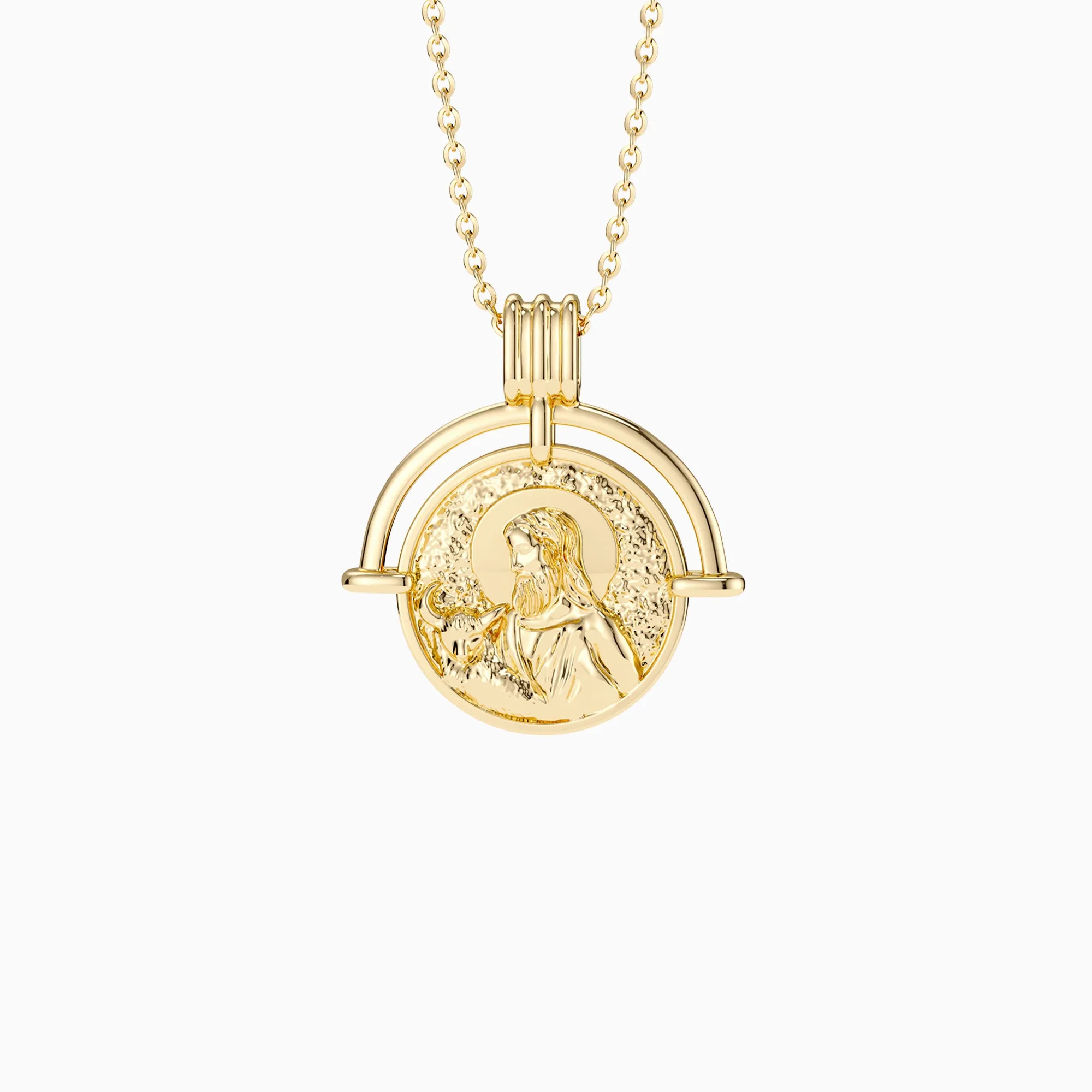 Sacred Jesus Coin Pendant Necklace sold by Vanimy Jewelry