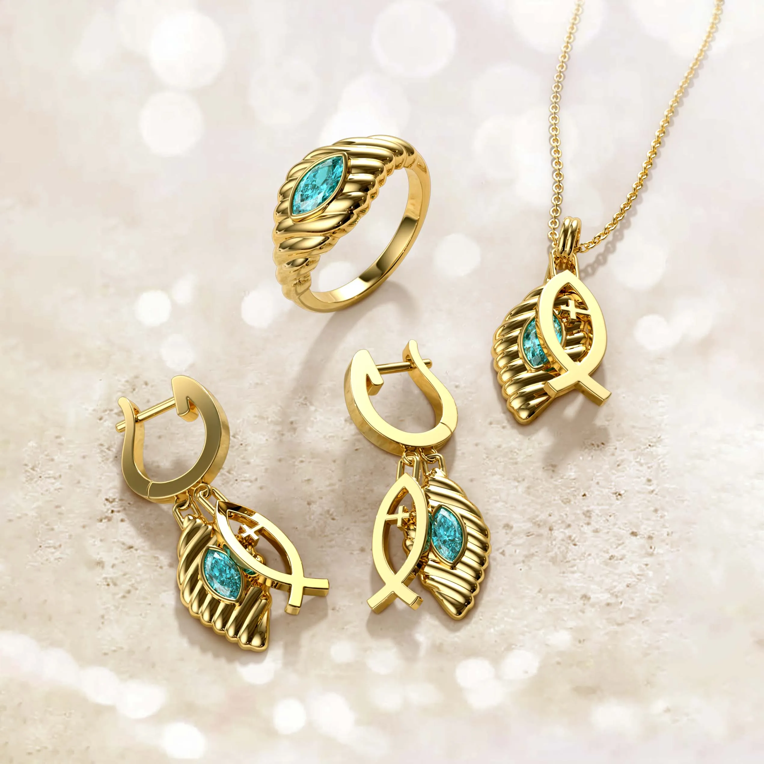 Jesus Fish Marquise Earrings sold by Vanimy Jewelry product image thumbnail 4